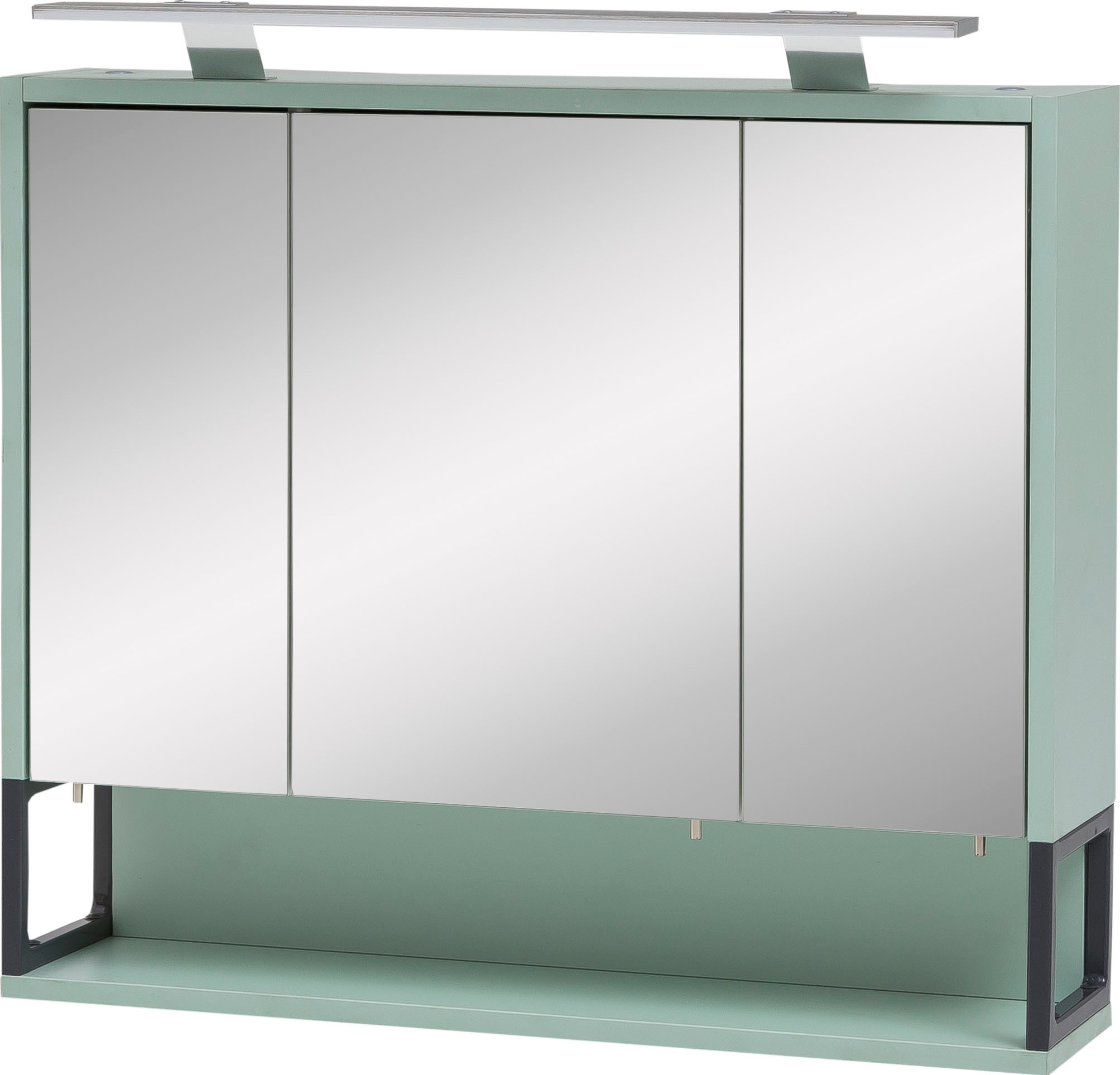 Schildmeyer Spiegelschrank »Limone«, Breite 70 cm, 3-türig, LED-Beleuchtung, Schalter-/Steckdosenbox, Regalfach, Glaseinlegeböden, Made in Germany