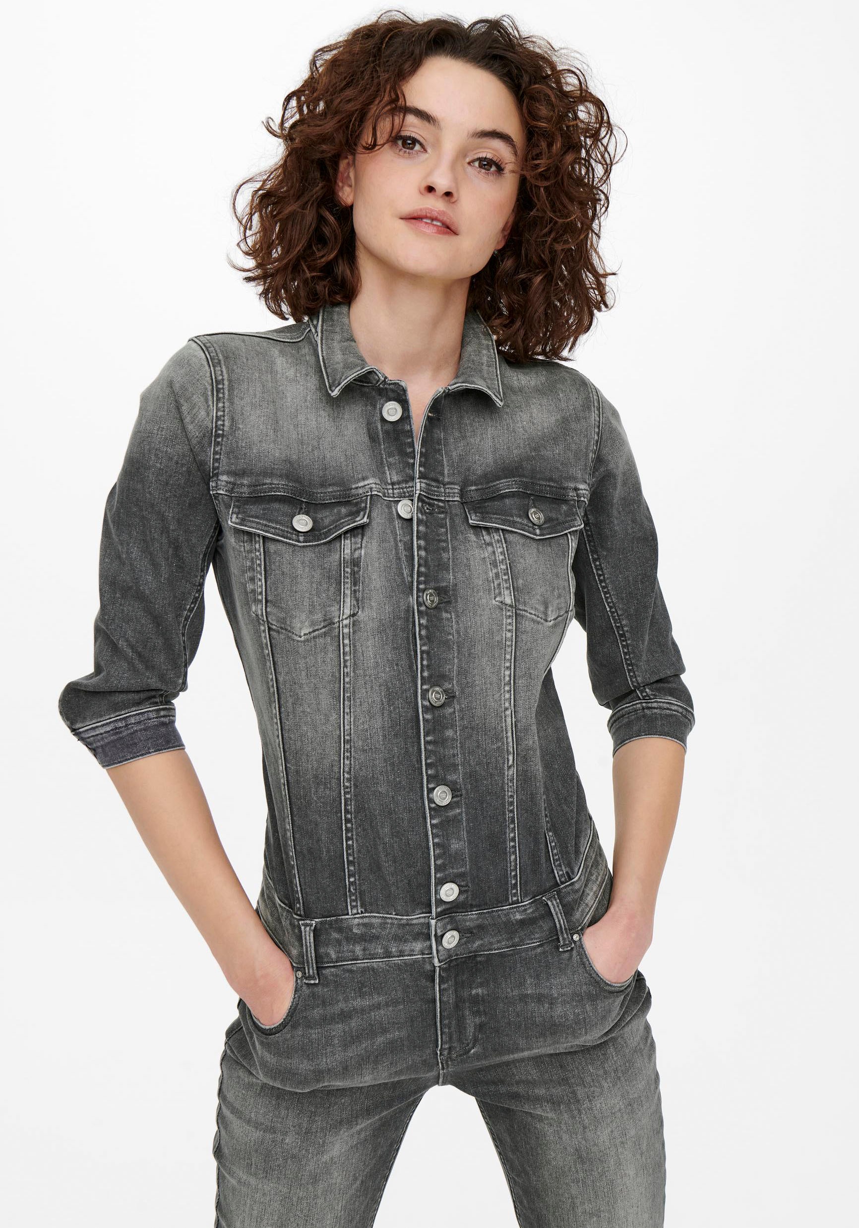 Only Overall »ONLJULIA 3/4 ANK DNM JUMPSUIT«, mit Destroyed Effekten