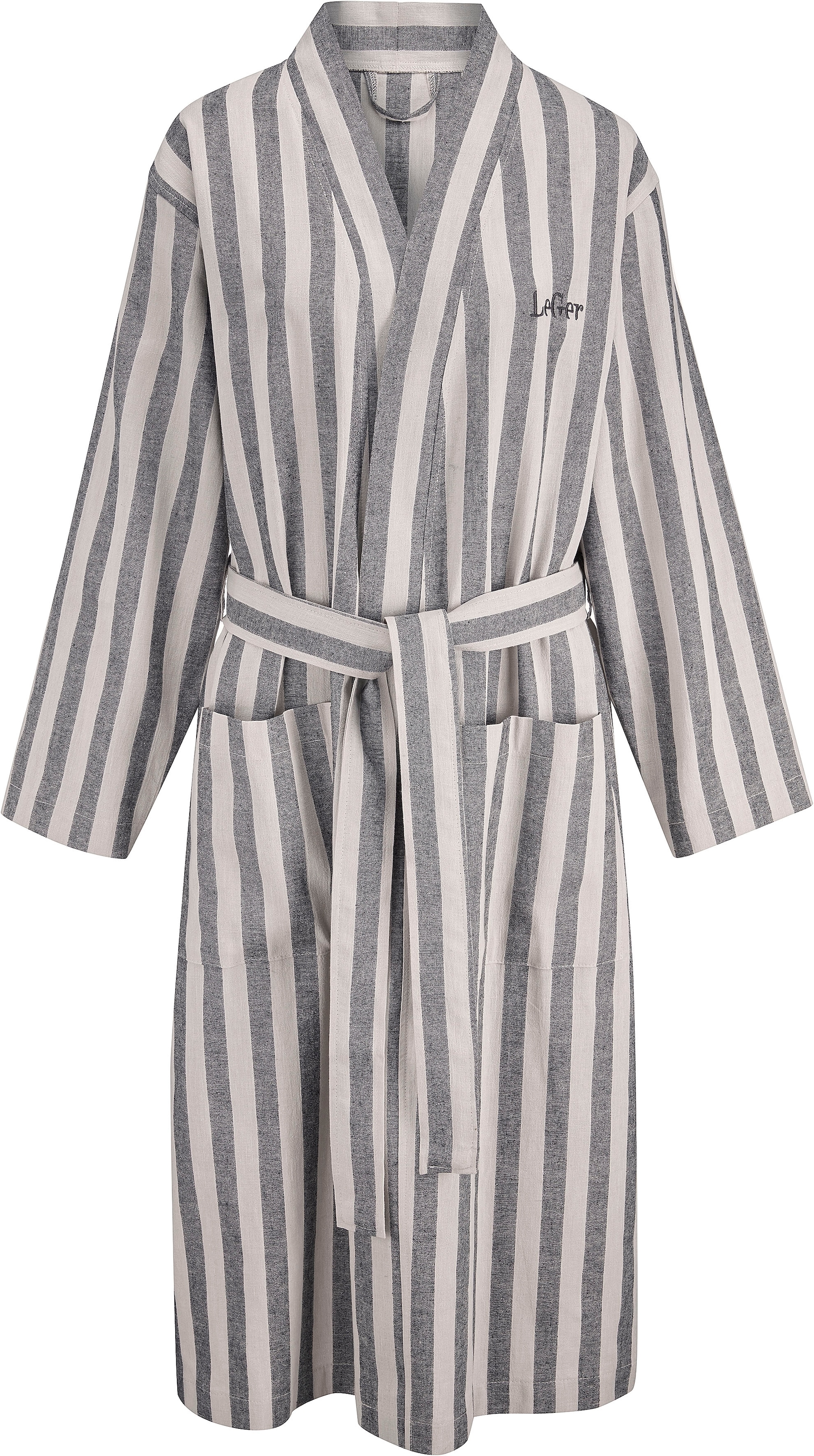 LeGer Home by Lena Gercke Bademantel »Tamsin Benny, ideal für Sauna & Spa, Hotelbademantel, Morgenmantel« 1 Stk. Baumwolle, Leinen, gestreift