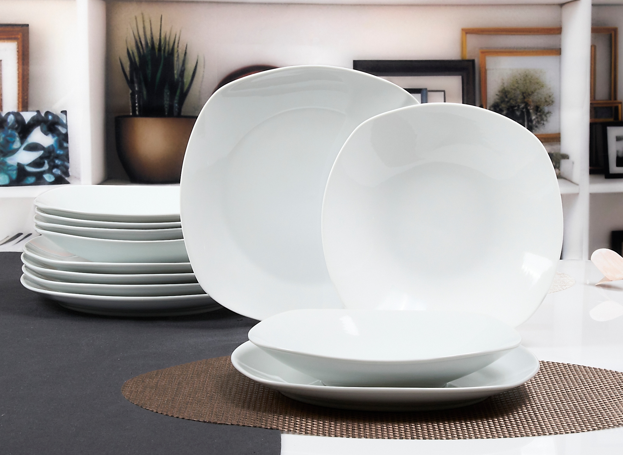 Retsch Arzberg Tafelservice »Geschirr-Set Fino« Teller Set, weiß, Made in Germany, 12 Teile, für 6 Personen