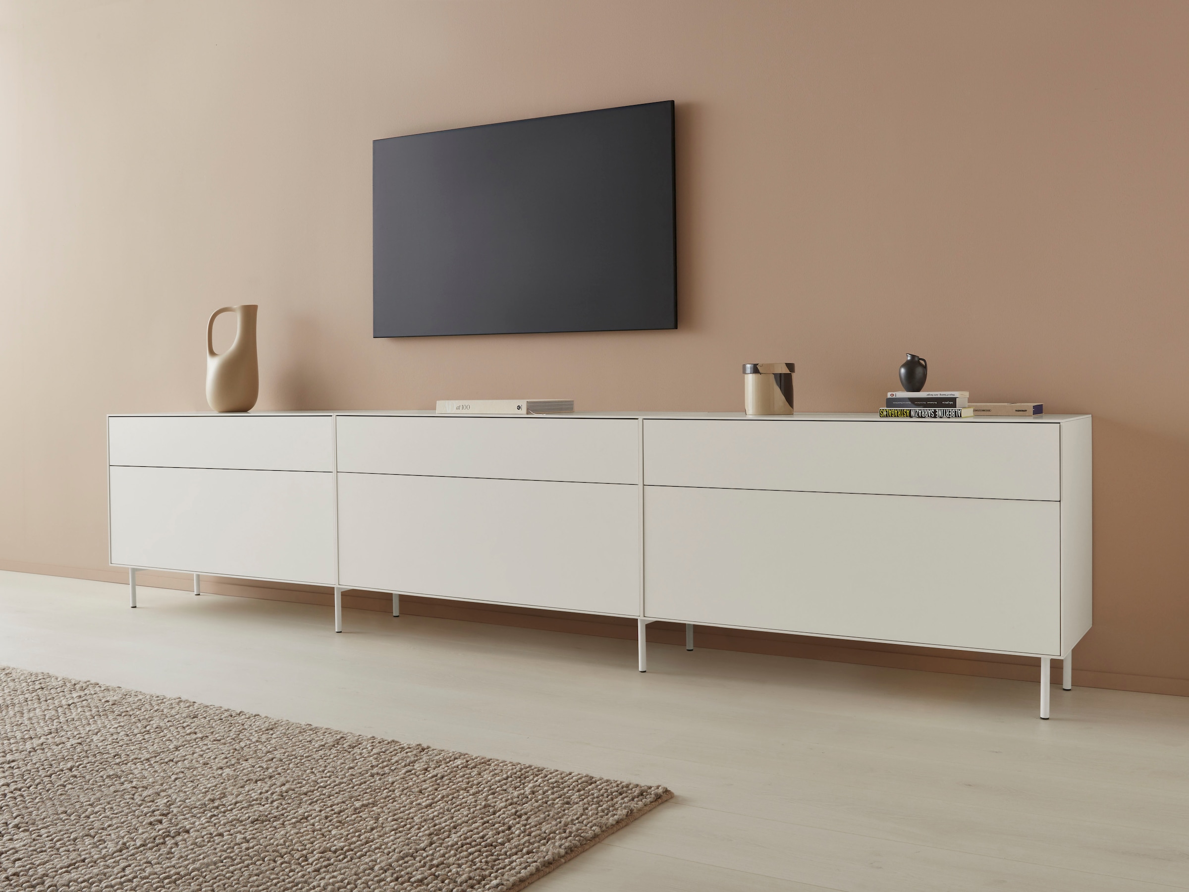 LeGer Home by Lena Gercke Lowboard »Essentials«, Breite: 112 cm, MDF lackiert, Push-to-open-Funktion