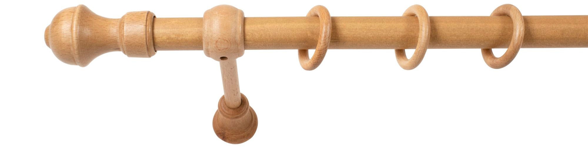 SN DECO GROUP Gardinenstange »Ares« 1 läufig-läufig Fixmaß 28 mm, Holz, verschiedene Längen und Farben, Komplettset