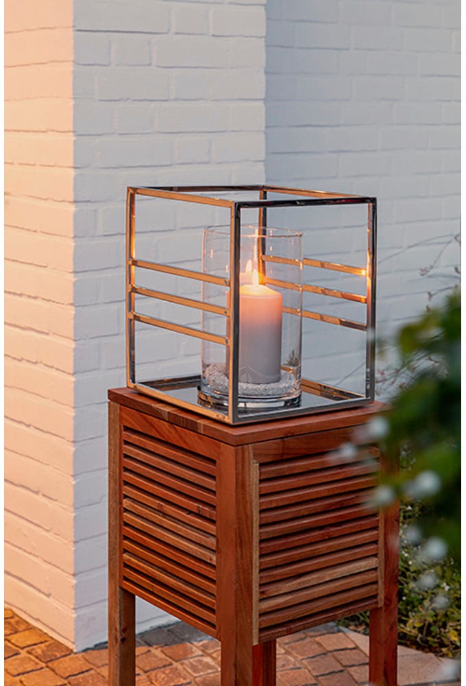 Fink Windlicht »MALIBU«, (1 St.), Kerzenhalter aus Edelstahl und Glas