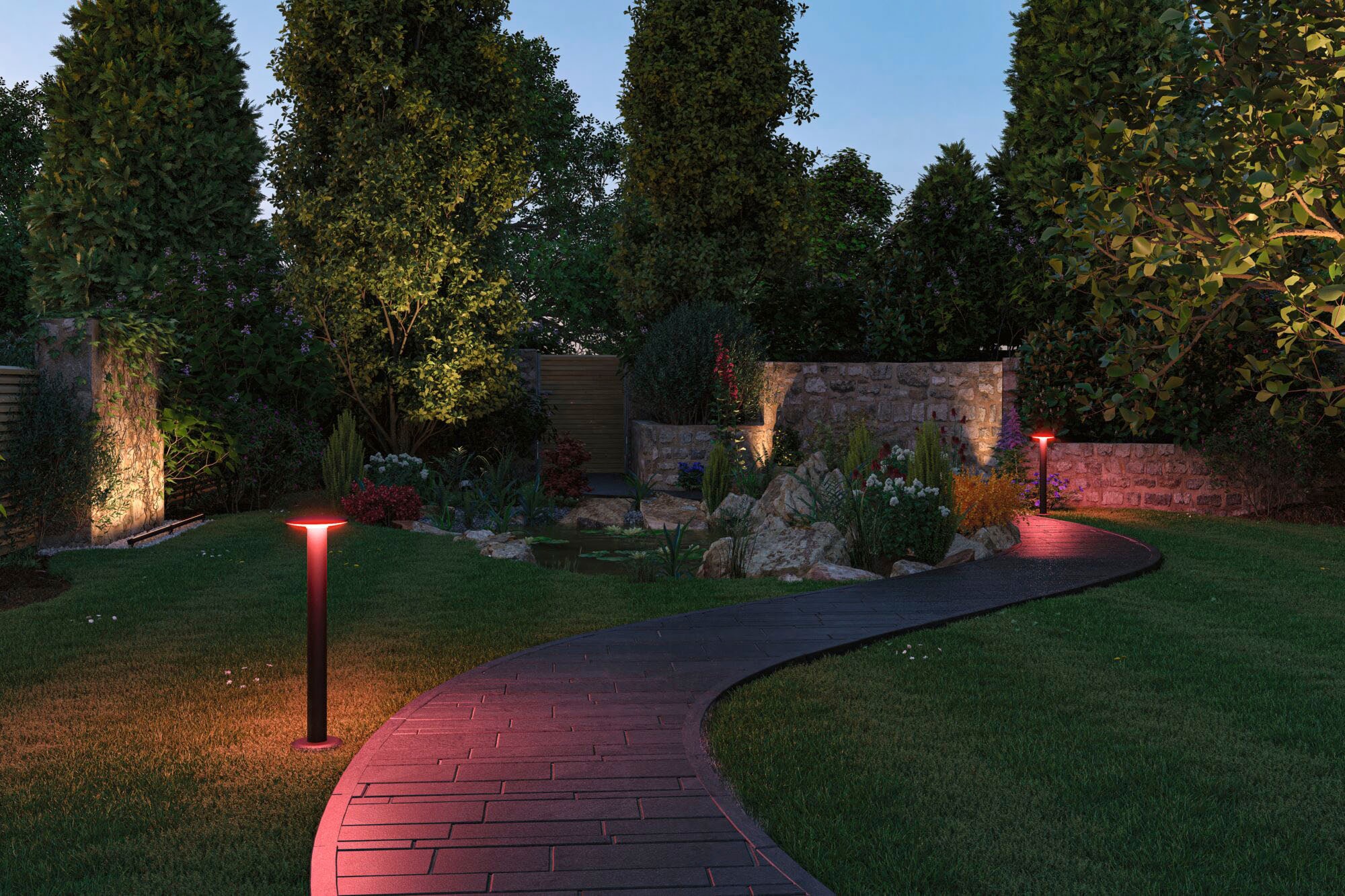 Paulmann LED Pollerleuchte »Outdoor Plug & Shine Plate RGBW IP44«, 1 flammig, ZigBee, IP44 RGBW