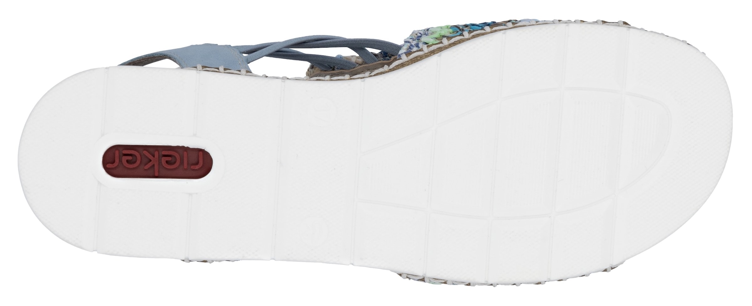 Rieker Sandale, Sommerschuh, Sandalette, Keilabsatz, in modischer Flechtoptik