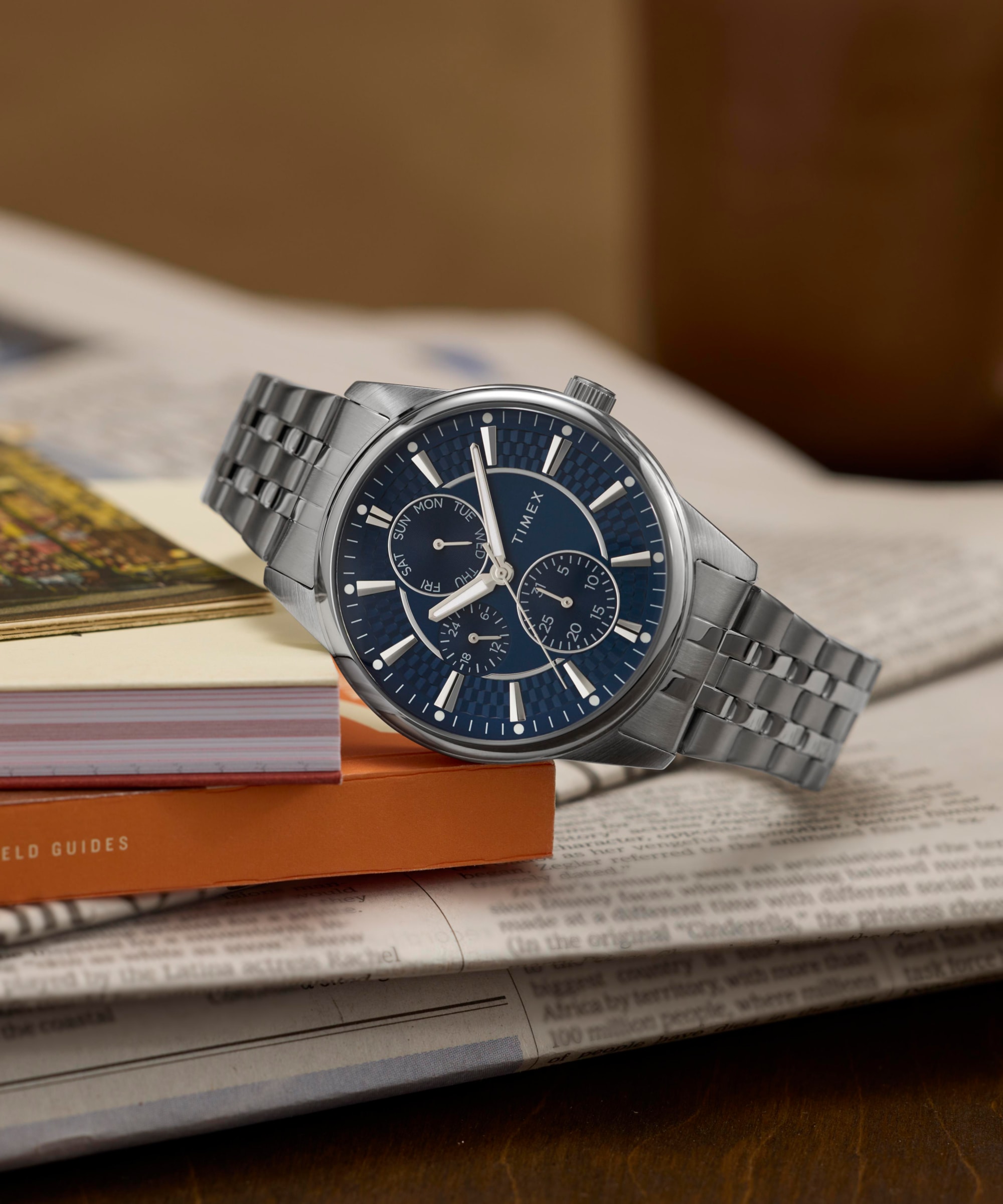 Timex Multifunktionsuhr »CHICAGO« Quarzuhr, Armbanduhr, Herrenuhr, Edelstahlarmband, Datum, Leuchtzeiger