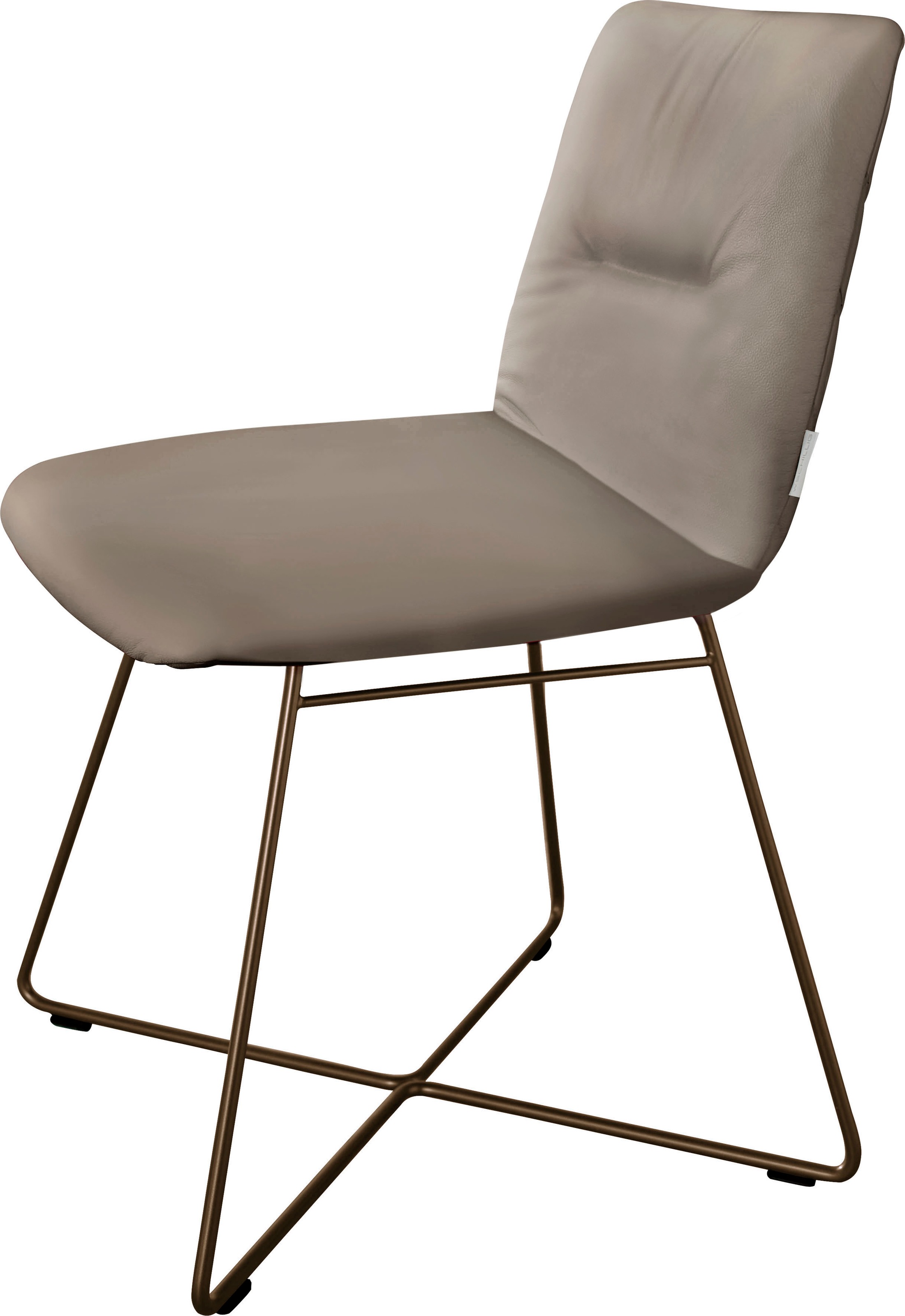 W.SCHILLIG Polsterstuhl »lotta«, Longlife Xtra-Leder Z59, mit Rückensteppung, Drahtrohrgestell in Bronze pulverbeschichtet