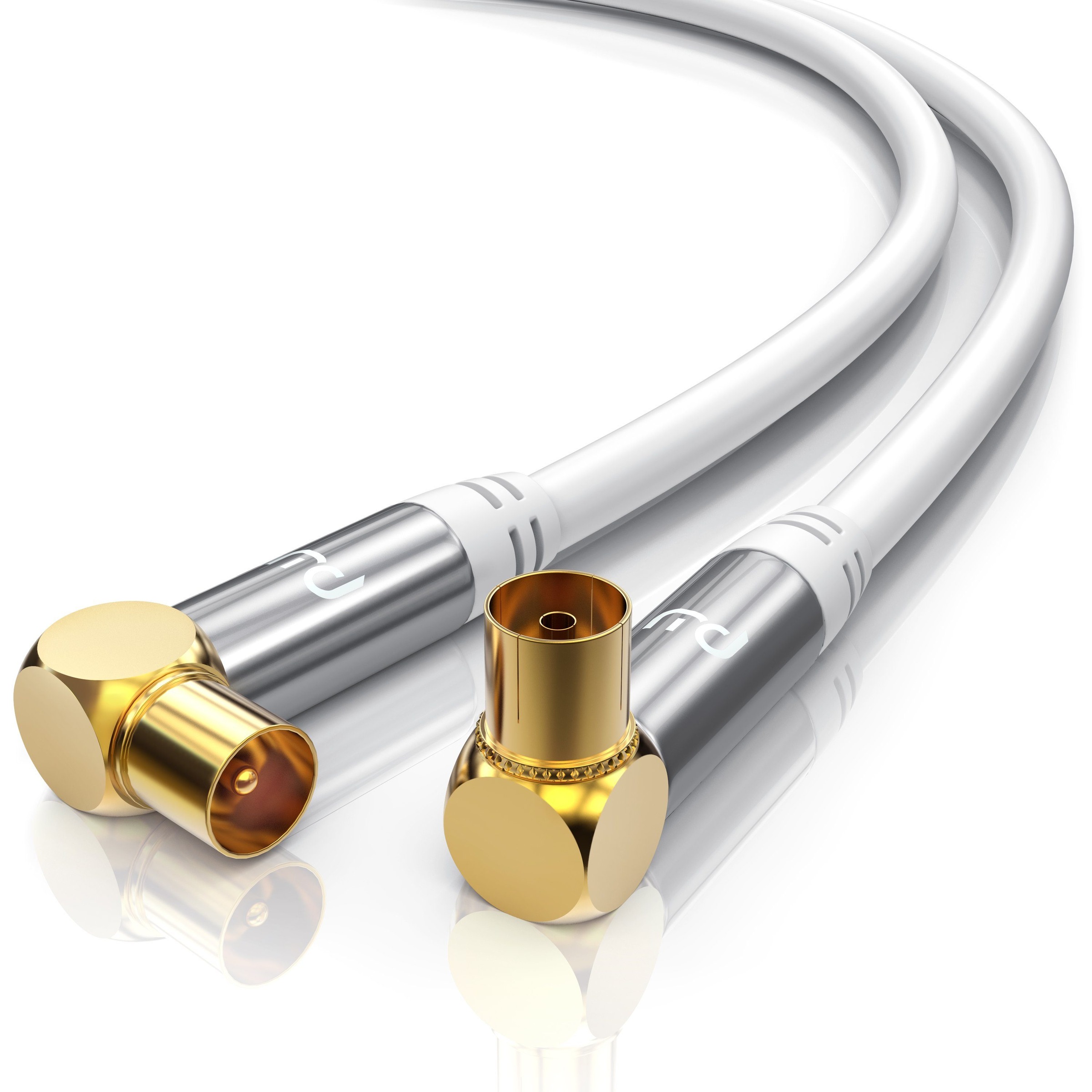 HDTV Antennenkabel 90° gewinkelt mit 4-fach Schirmung »IEC-Stecker...