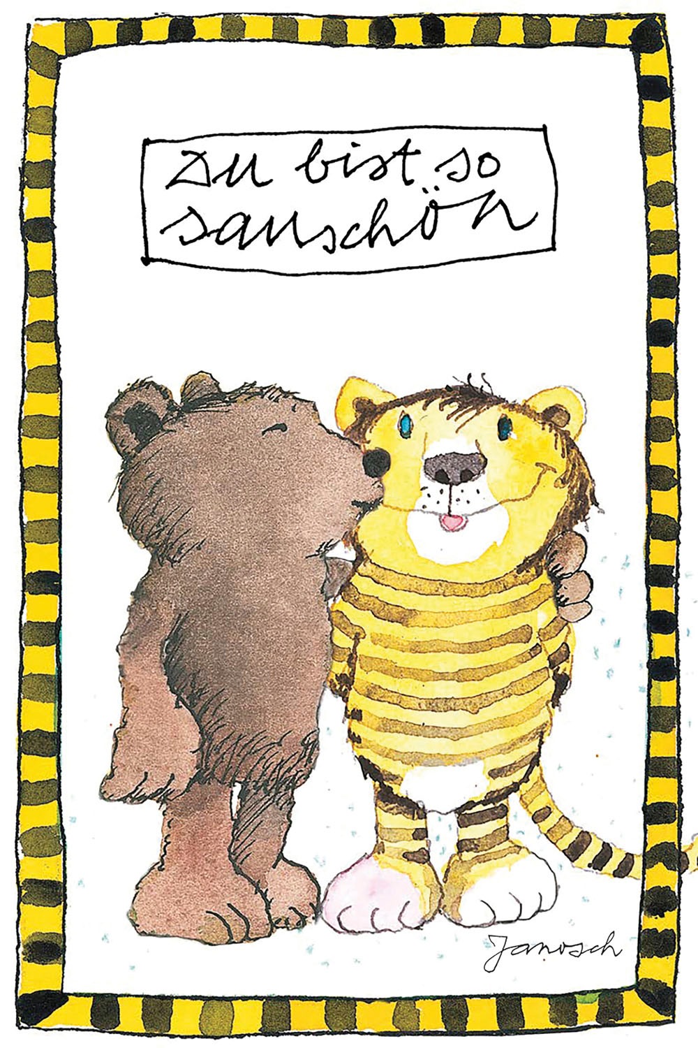 LuckyLinde Leinwandbild »Der kleine Bär und der kleine Tiger - Du bist so schön« Bär | Bären | Liebessprüche | Schriftzug | Sprüche | Teddy | Tiere | Tiger | little star 1 Stk. tlg. Exklusive JANOSCH Kindermotive