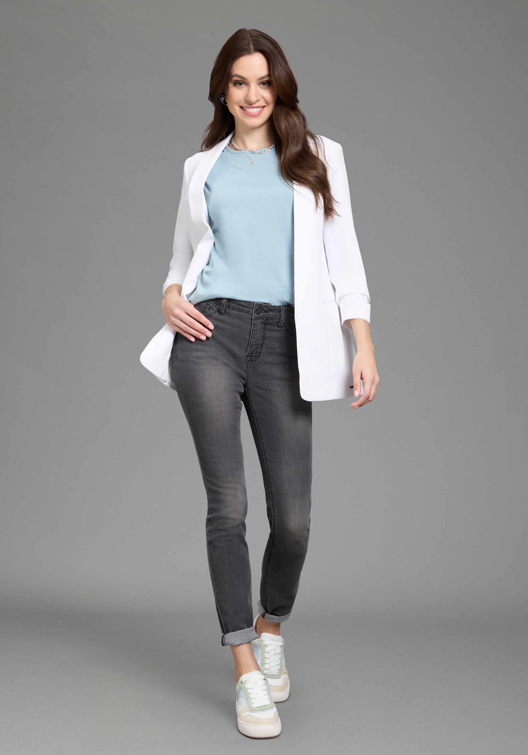 Laura Scott Longblazer mit gerafften Ärmeln