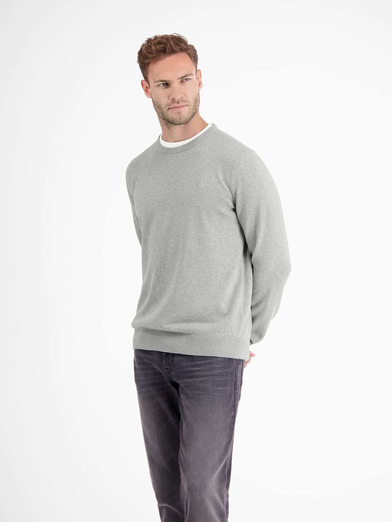 LERROS Strickpullover »Crewneck Strickpullover« Weicher Strick-Pullover, Rundhalsausschnitt, lange Ärmel, pflegeleicht