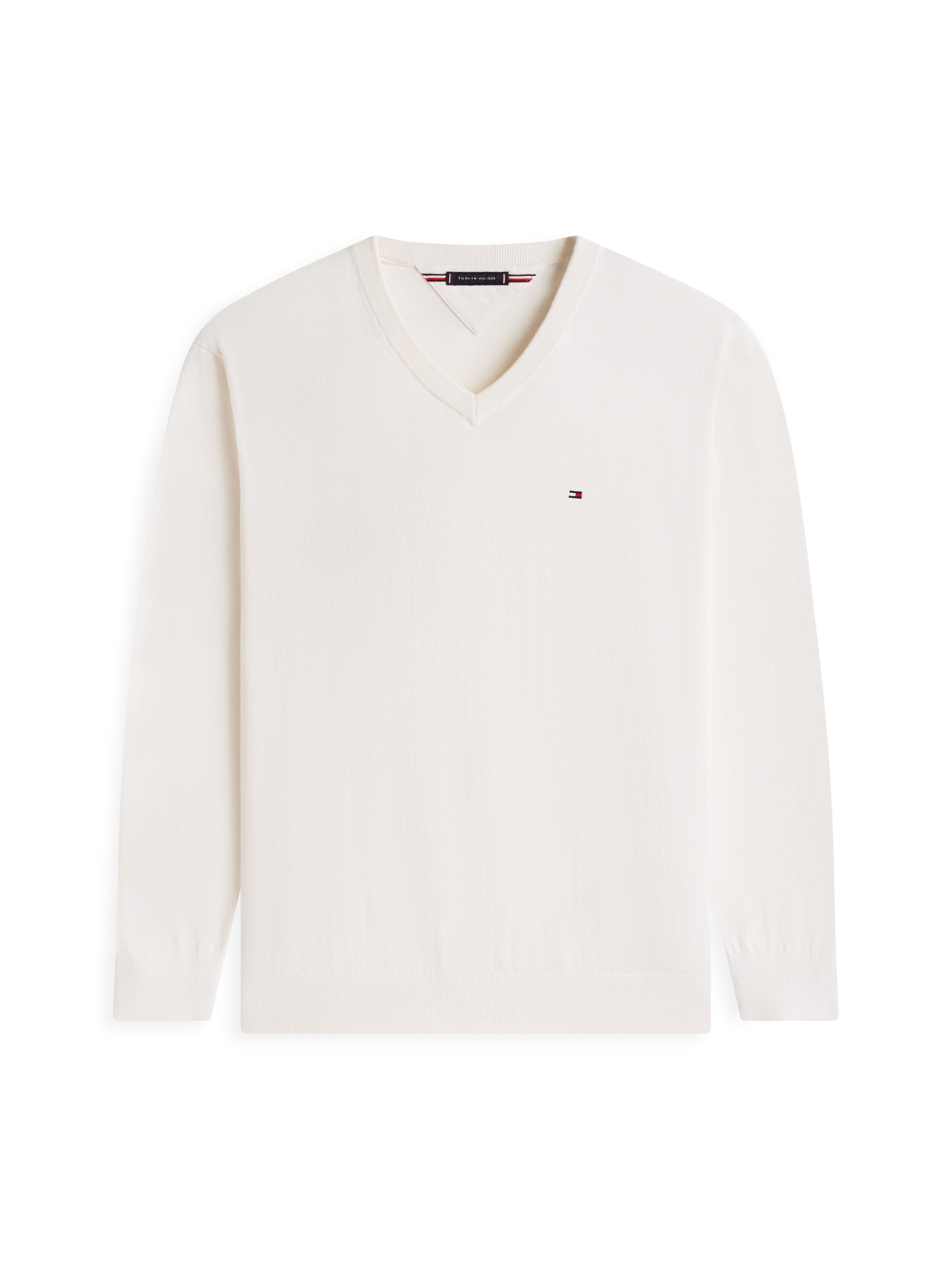 Tommy Hilfiger Big & Tall V-Ausschnitt-Pullover »BT-ESSENTIAL COTTON« Rippbündchen am Ärmel, Saum und Ausschnitt, 
