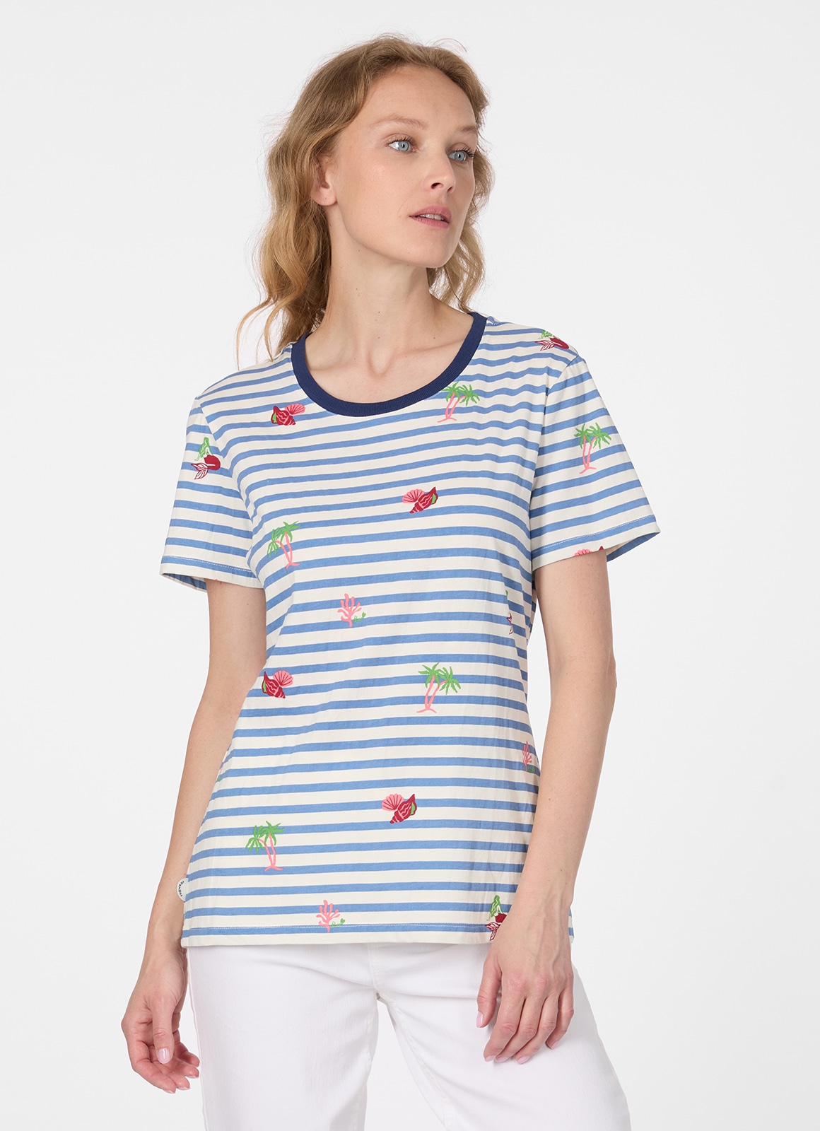 Ragwear T-Shirt »MINTTA STRIPES« Klassischer Fit mit Streifen und Allover-Print