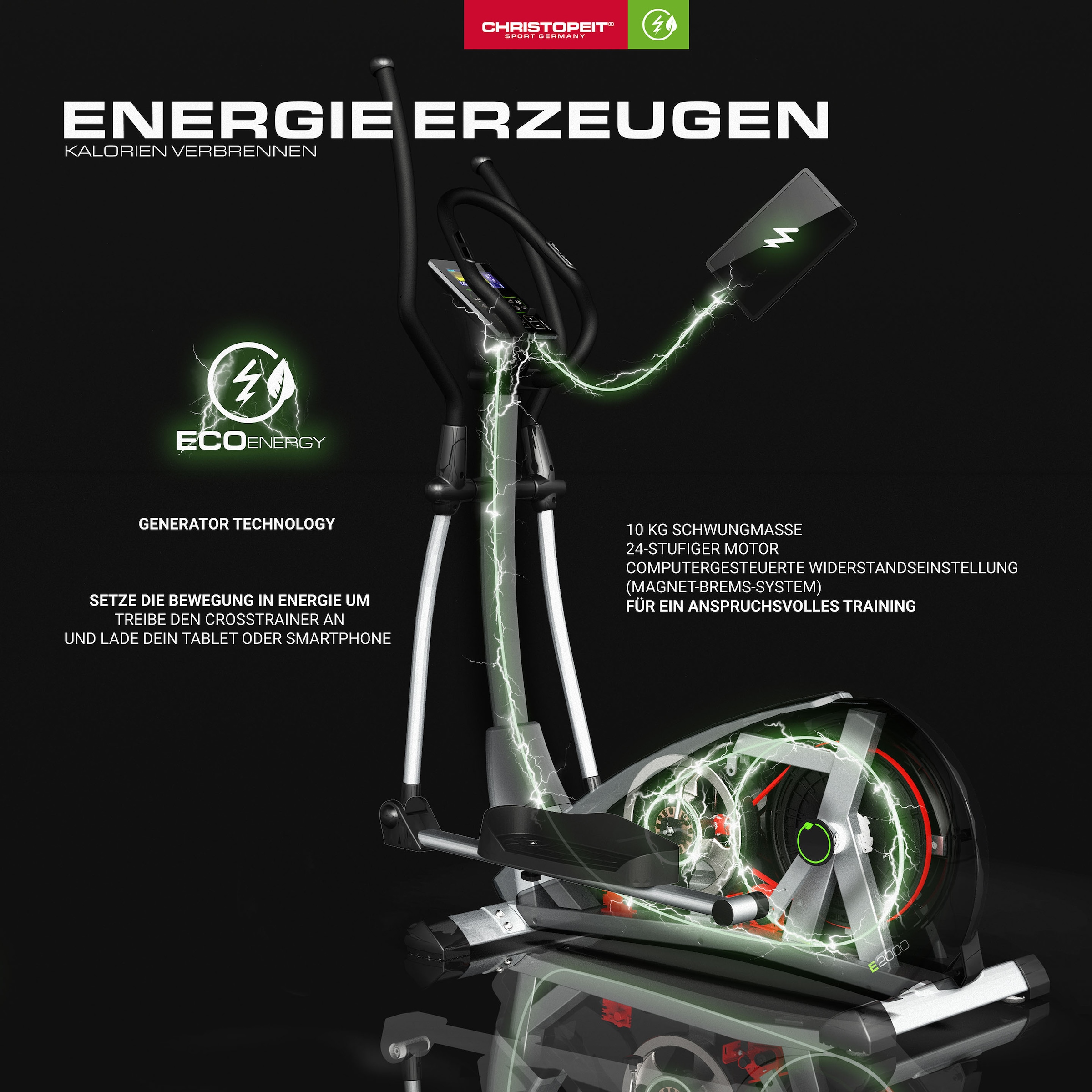 Christopeit Sport® Crosstrainer-Ergometer »Eco 2000"«