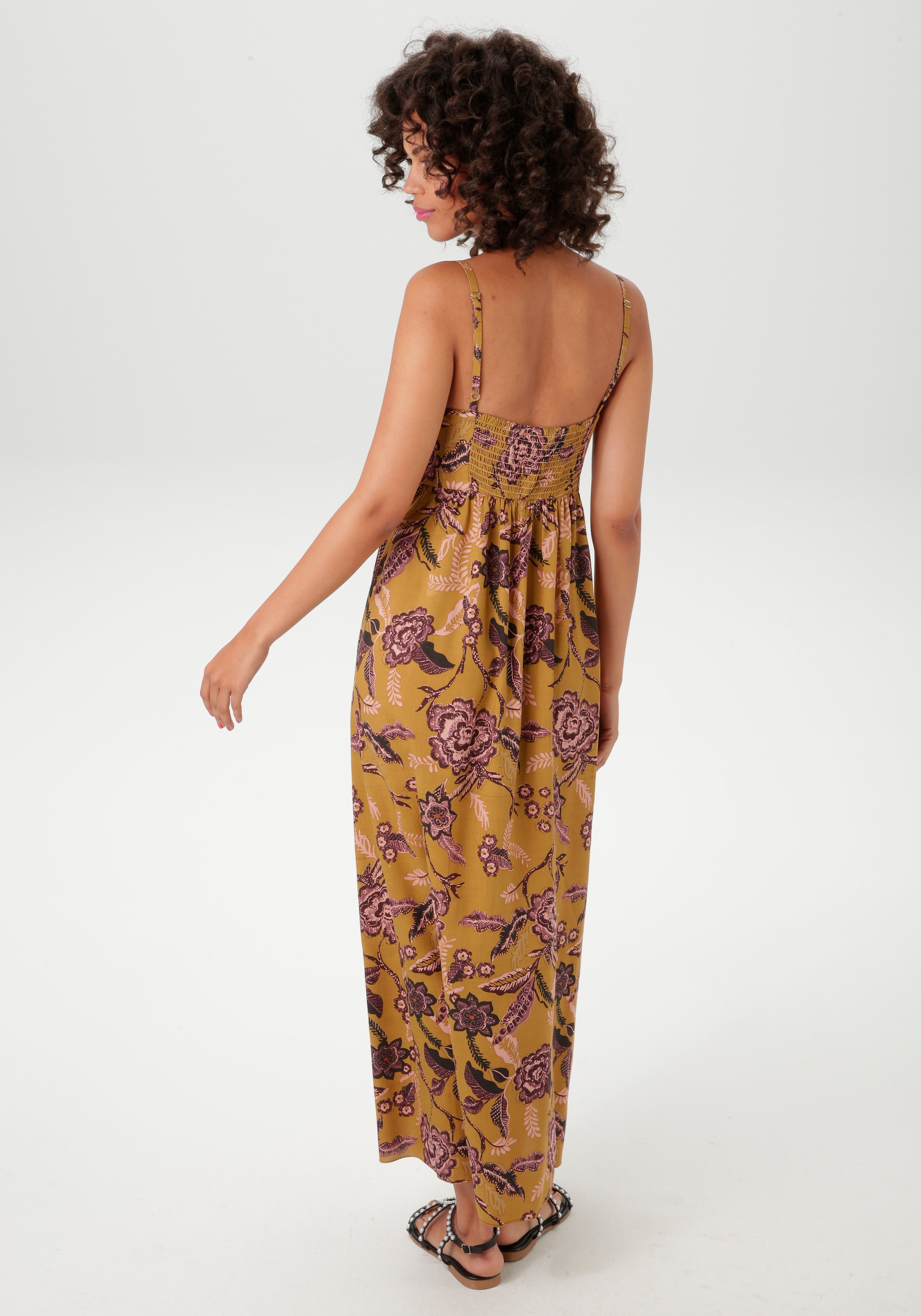 Aniston CASUAL Sommerkleid, mit farbharmonischen, großflächigen Blumendruck
