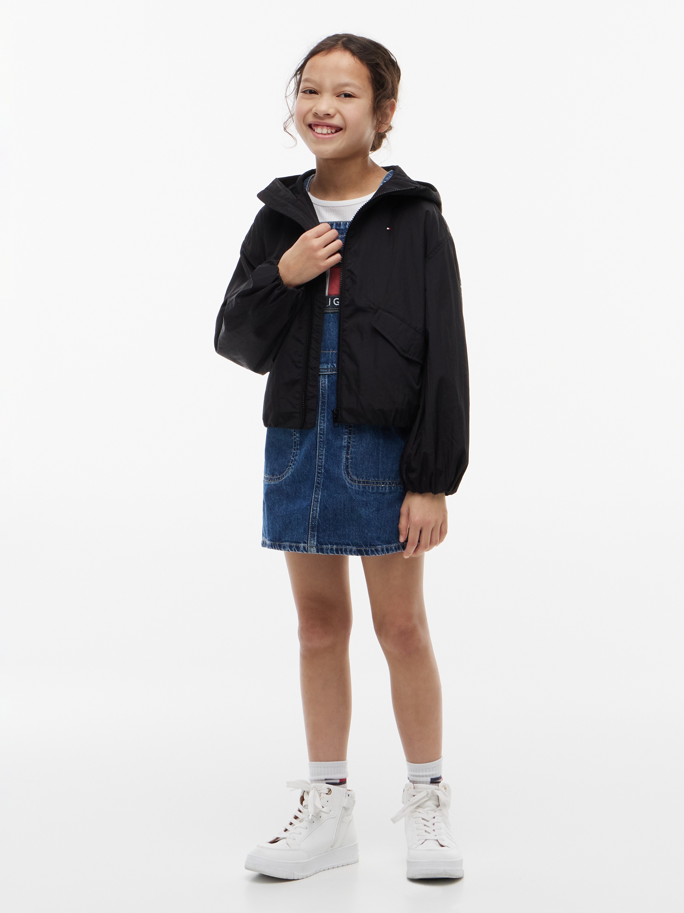Tommy Hilfiger Outdoorjacke Regular Fit, Kinder bis 16 Jahre, großer Rückendruck