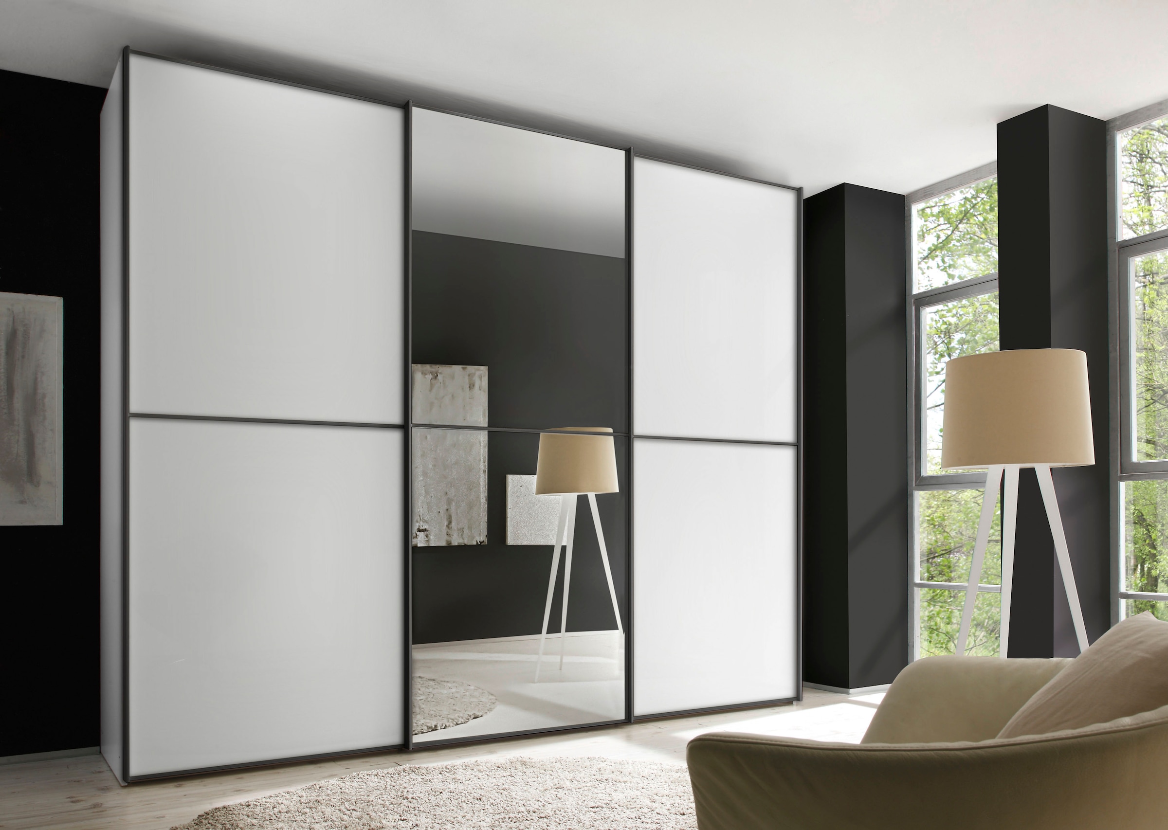 STAUD Schwebetürenschrank »Sinfonie Plus, edles Design in hochwertiger Qualität, Made in Germany« Mit Spiegeltüre und vier verschiedenen Ausstattungsvarianten