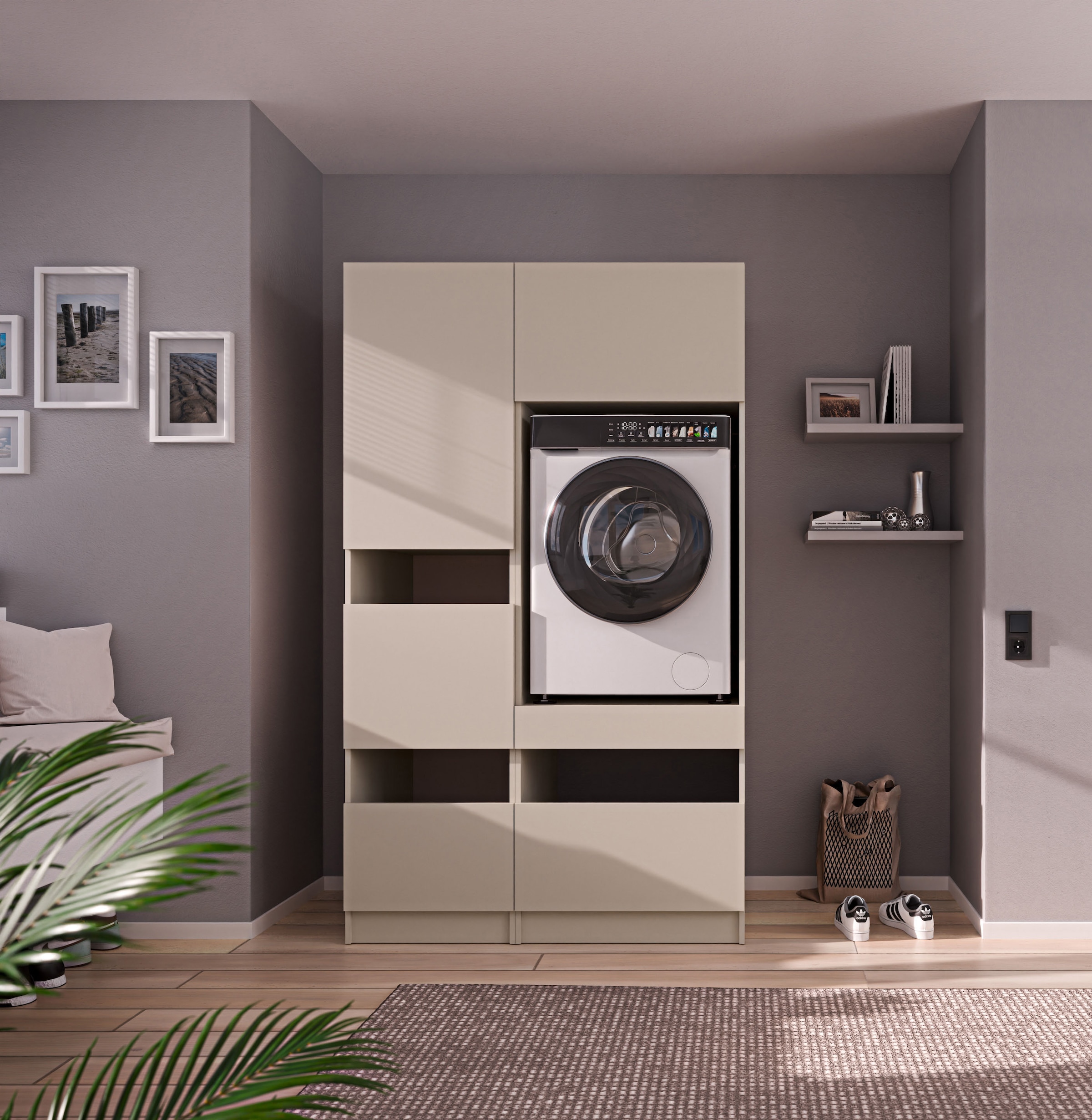 BASIC by Balculina Mehrzweckschrank-Set »Washhome B/T/H 118x68x200 cm« 2 Stk. tlg.