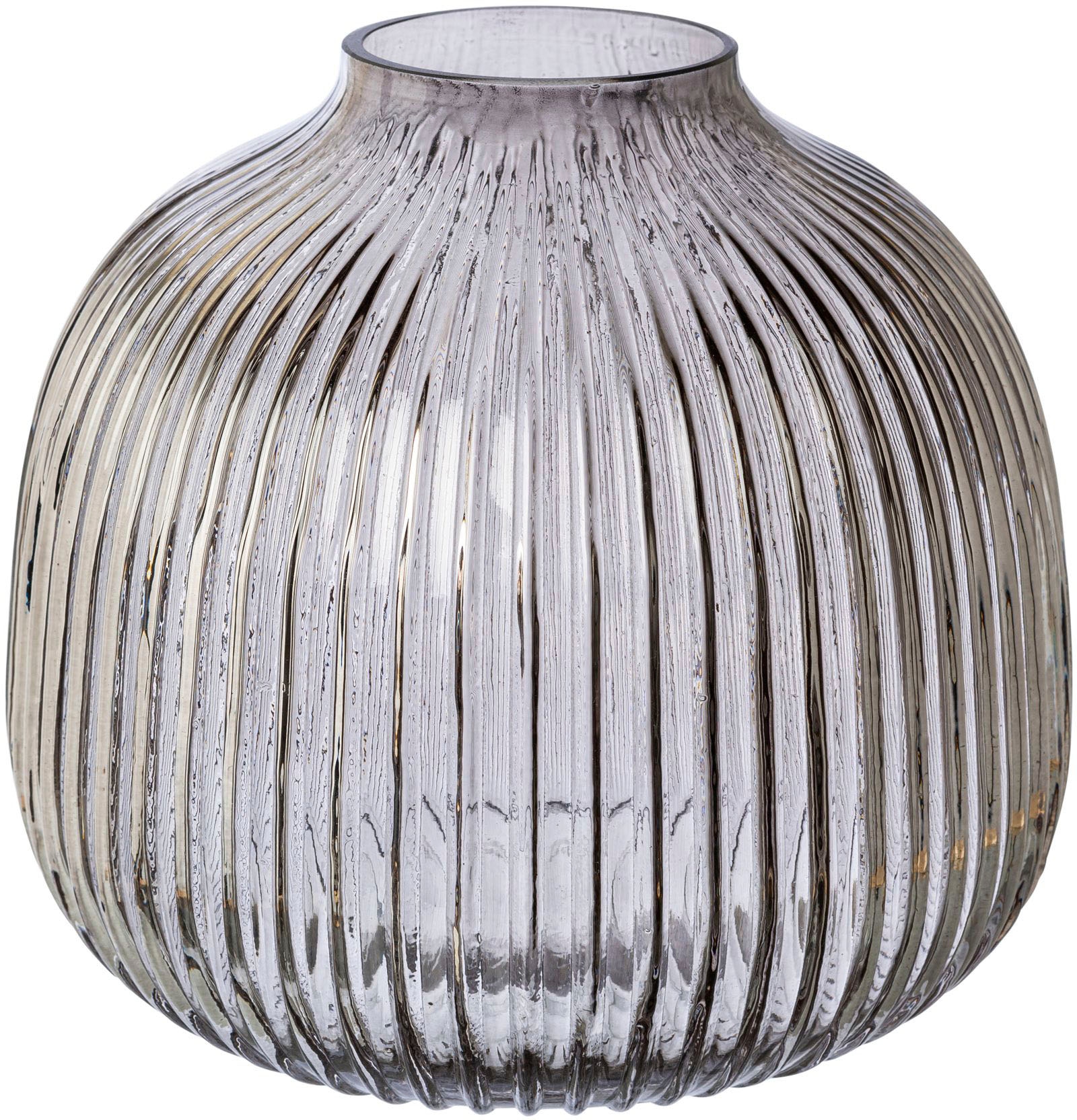 Creativ home Kugelvase »MONTE«, (1 St.), Vase aus Glas, mit Schliffstruktur, Höhe ca. 18 cm