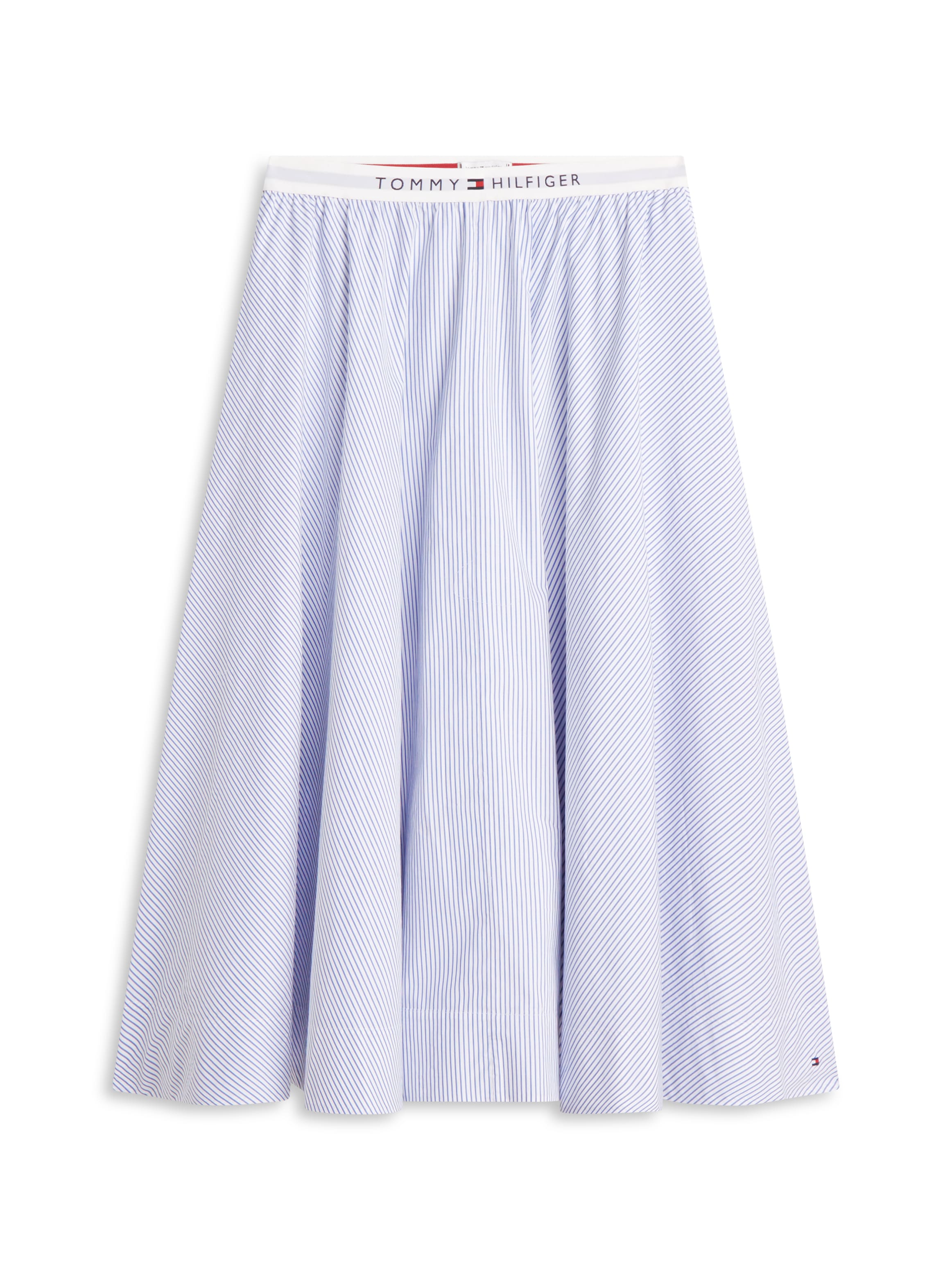 Tommy Hilfiger A-Linien-Rock »POPLIN BRANDED MIDI SKIRT« in Midi-Länge, mit Logobund