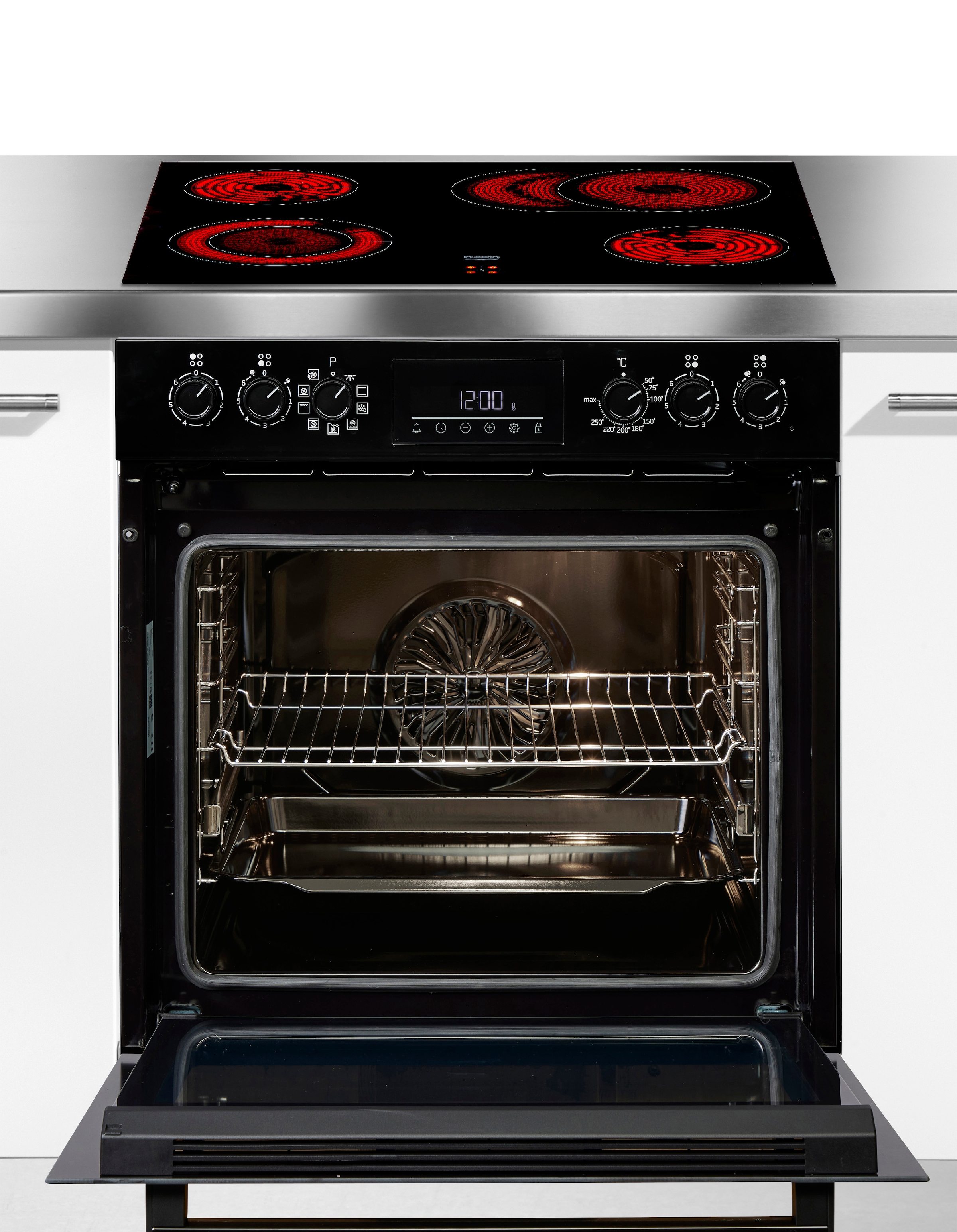 BEKO Elektro-Herd-Set »BBUM1132B« mit 1-fach-Teleskopauszug Gleichmäßige Heißluft für perfekte Ergebnisse dank Aeroperfect