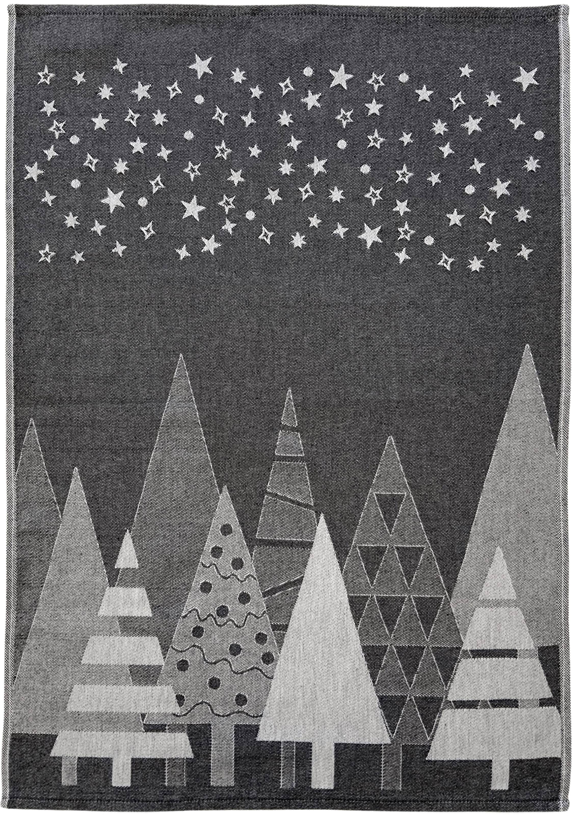ROSS Geschirrtuch »Frohe Weihnachten, mit Rentier-, Baum- und Sternmotiv«, (Set, 3 tlg., 2x Geschirrtücher 50x70cm + 1x Küchenfrottiertuch 50x50cm), aus 100% Baumwolle, Weihnachtsdeko, Made in Germany