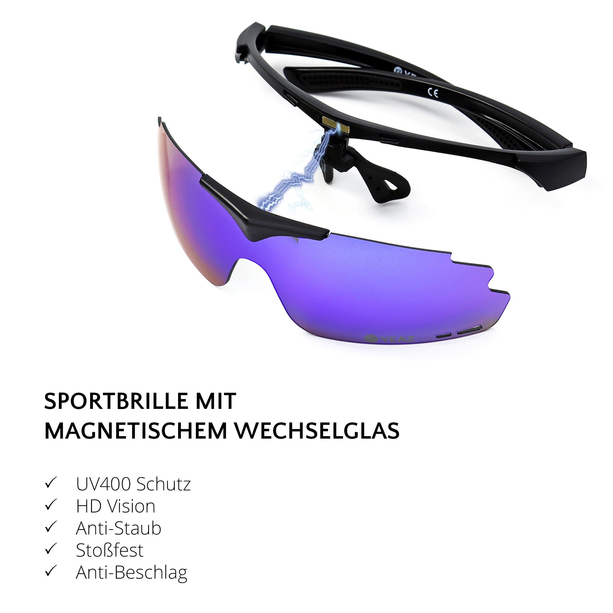YEAZ Sportbrille »Set Magnet-Sport-Sonnenbrille SUNUP«