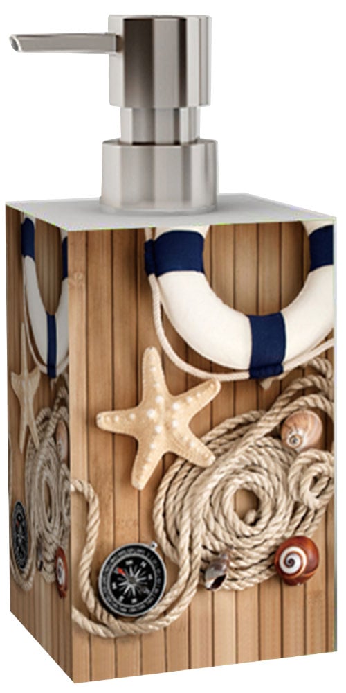 Sanilo Badaccessoire-Set »Maritime« bestehend aus WC-Sitz, Badteppich, Stöpsel, Seifenspender, WC-Bürste