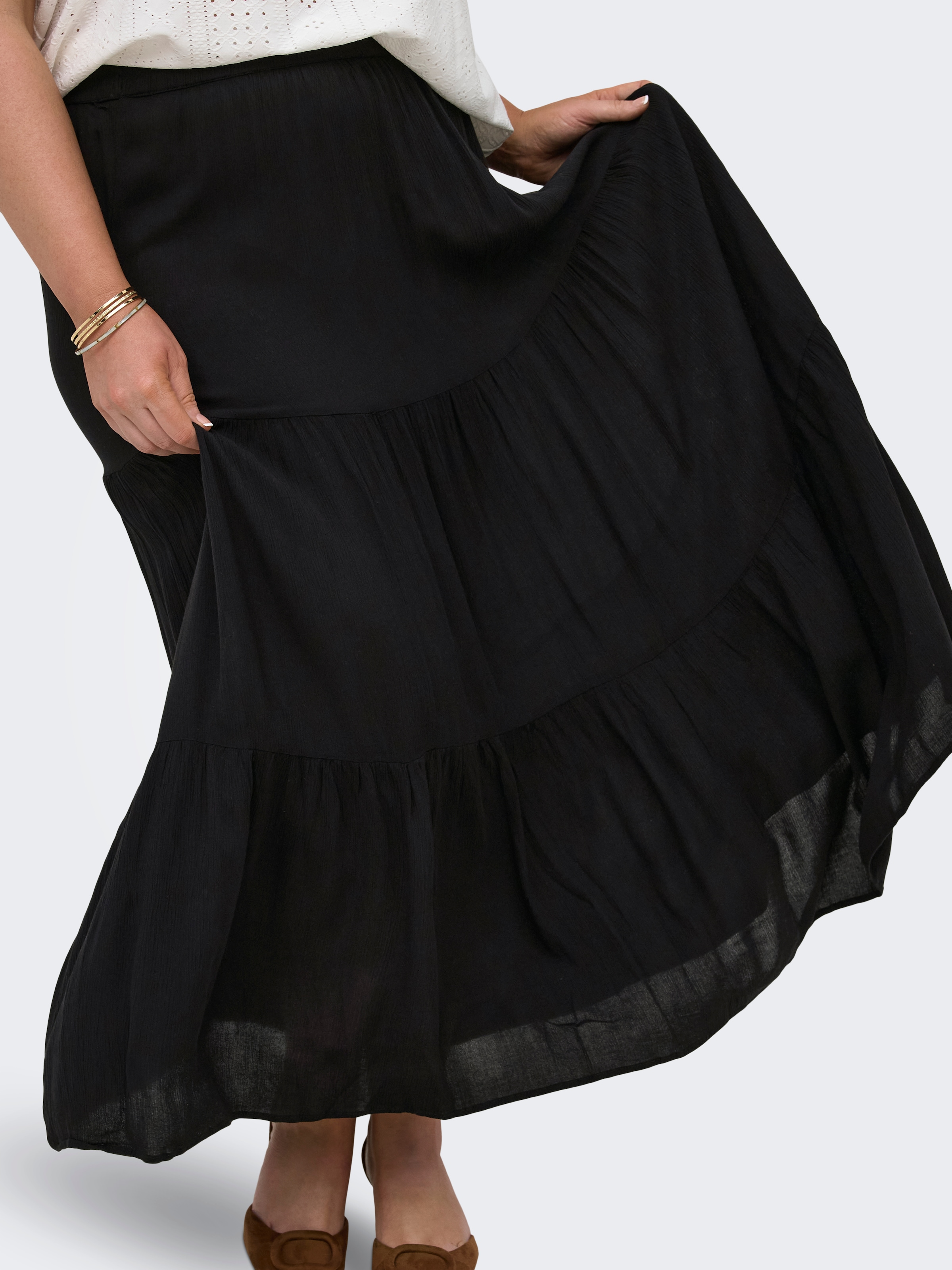 ONLY CARMAKOMA Maxirock »CARMIKKA LONG SKIRT WVN NOOS« mit Volant