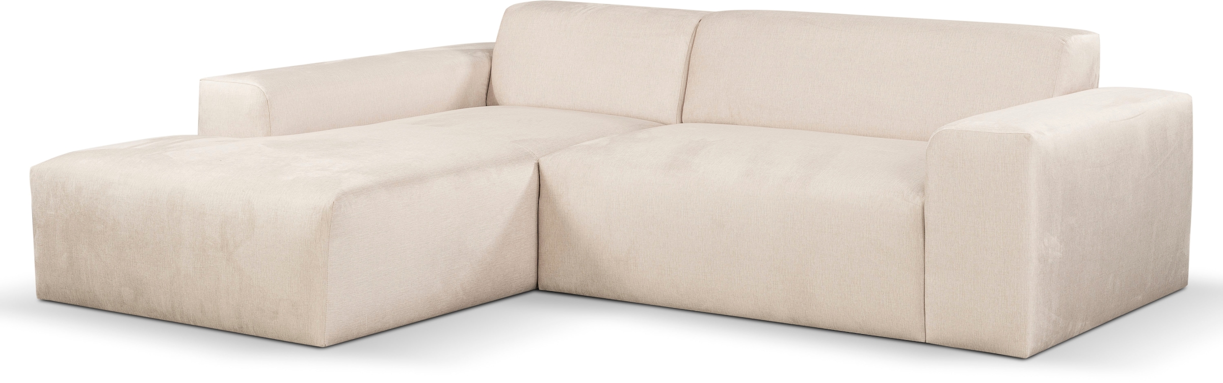 WERK2 Ecksofa »Zeus-L modern und zeitlos, Breite 253cm, bequemes Sofa«, Curvy Trend Ecksofa mit urbaner Optik
