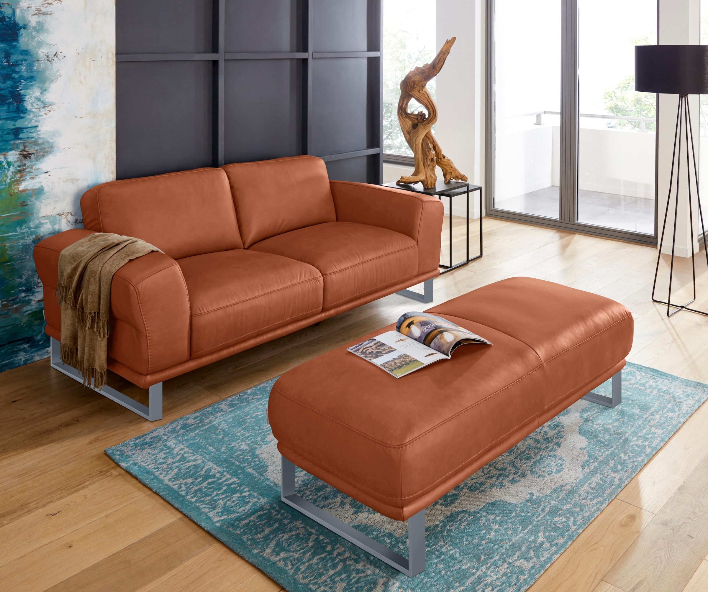 W.SCHILLIG 2-Sitzer »montanaa«, mit Metallkufen in Silber matt, Breite 192 cm
