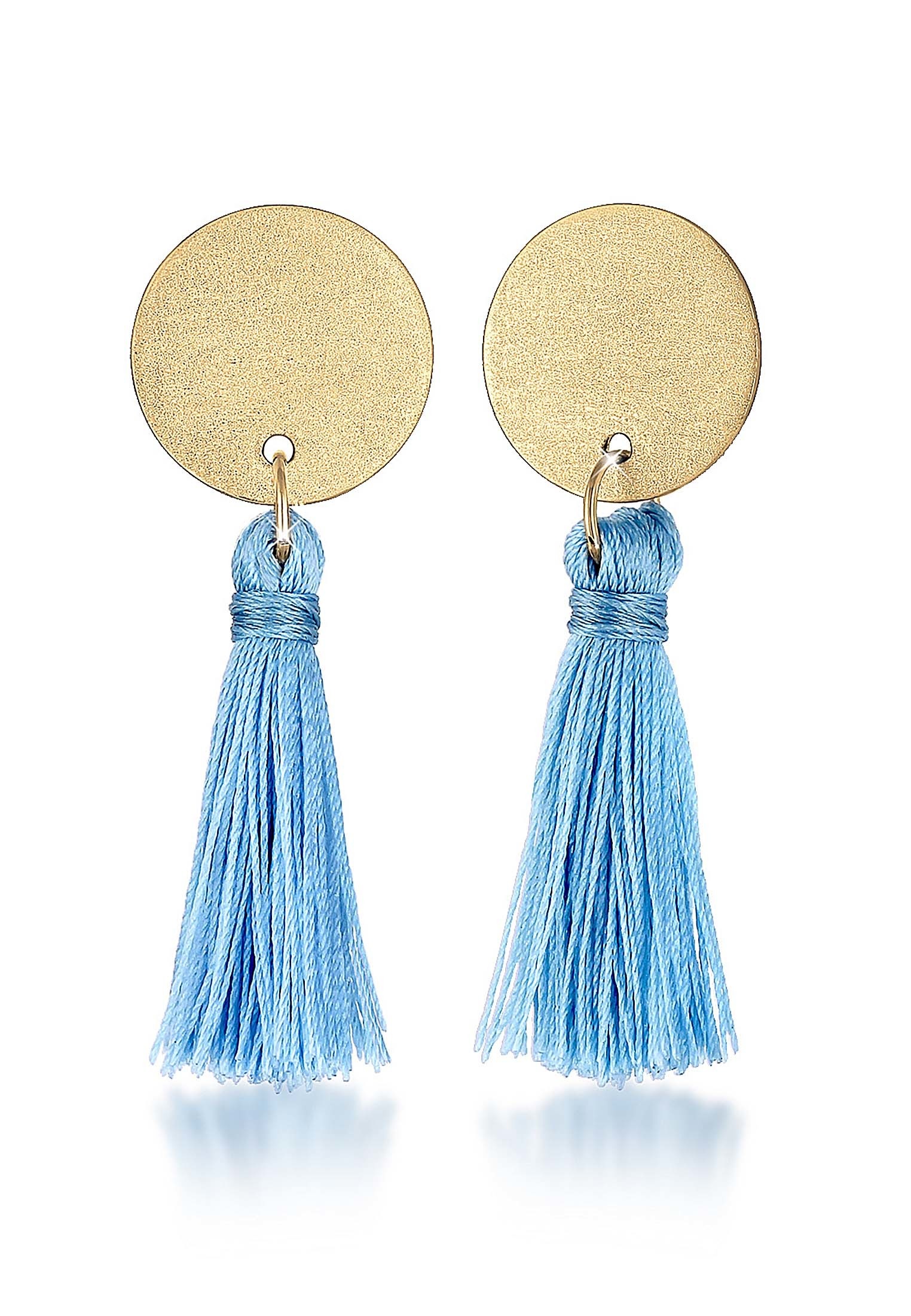 Elli Paar Ohrstecker »Hänger Kreis Boho Tassel Trend Matt 925 Silber«