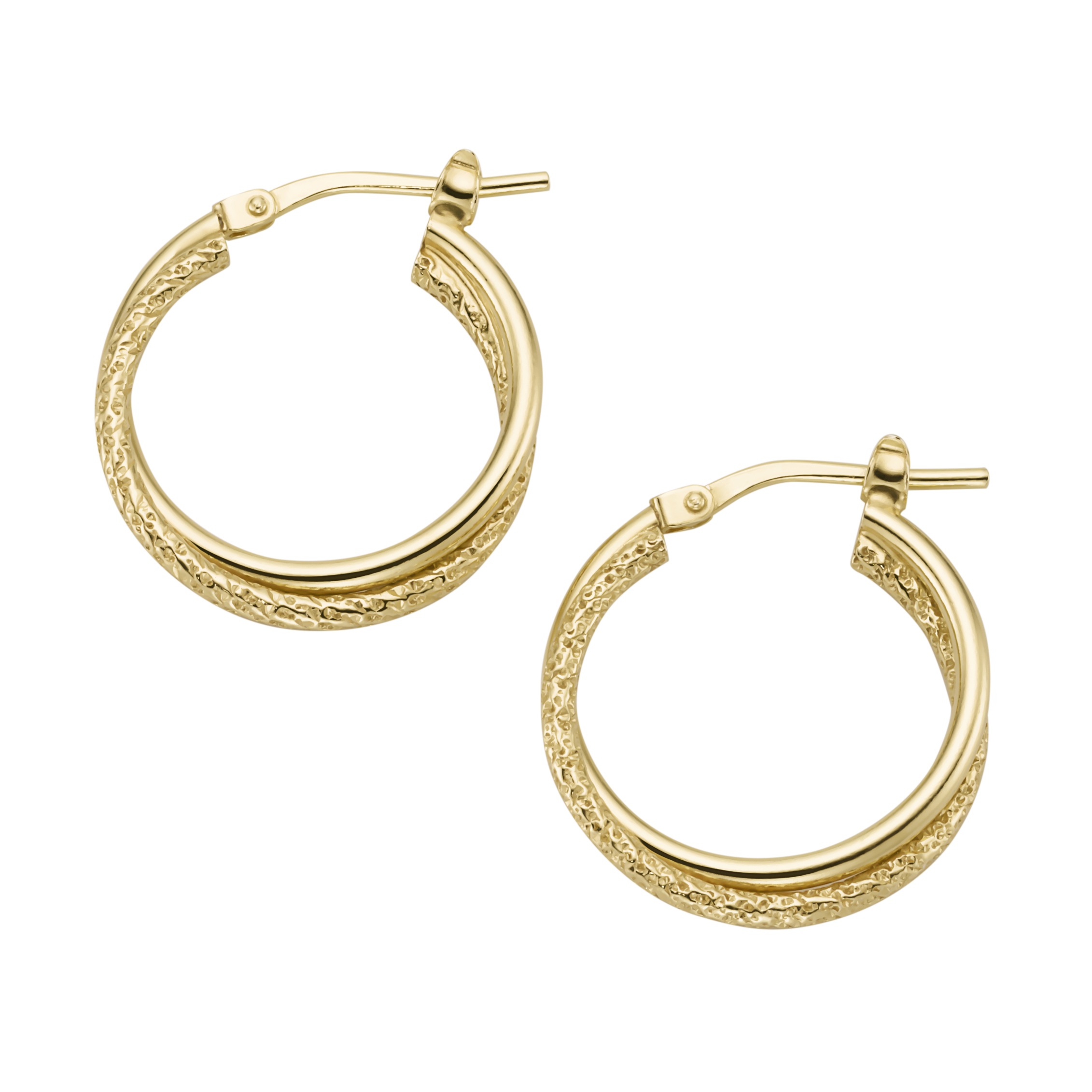 Smart Jewel Paar Creolen »Creolen zweireihig, glänzend und strukturiert, Silber 925«