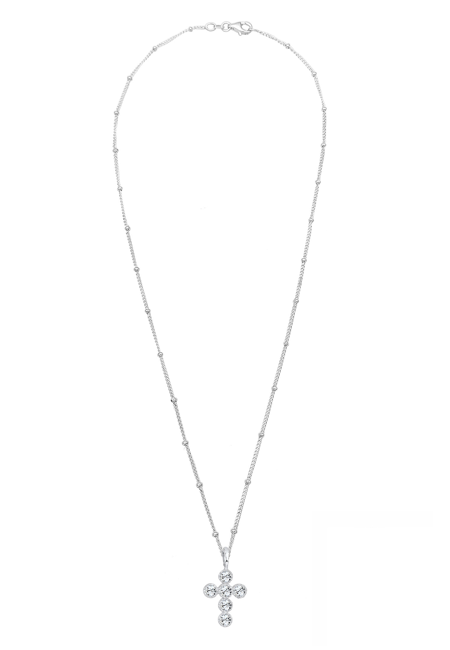 Elli Silberkette »Halskette Kreuz 925 Silber, mit Kristallen von Swarovski®«
