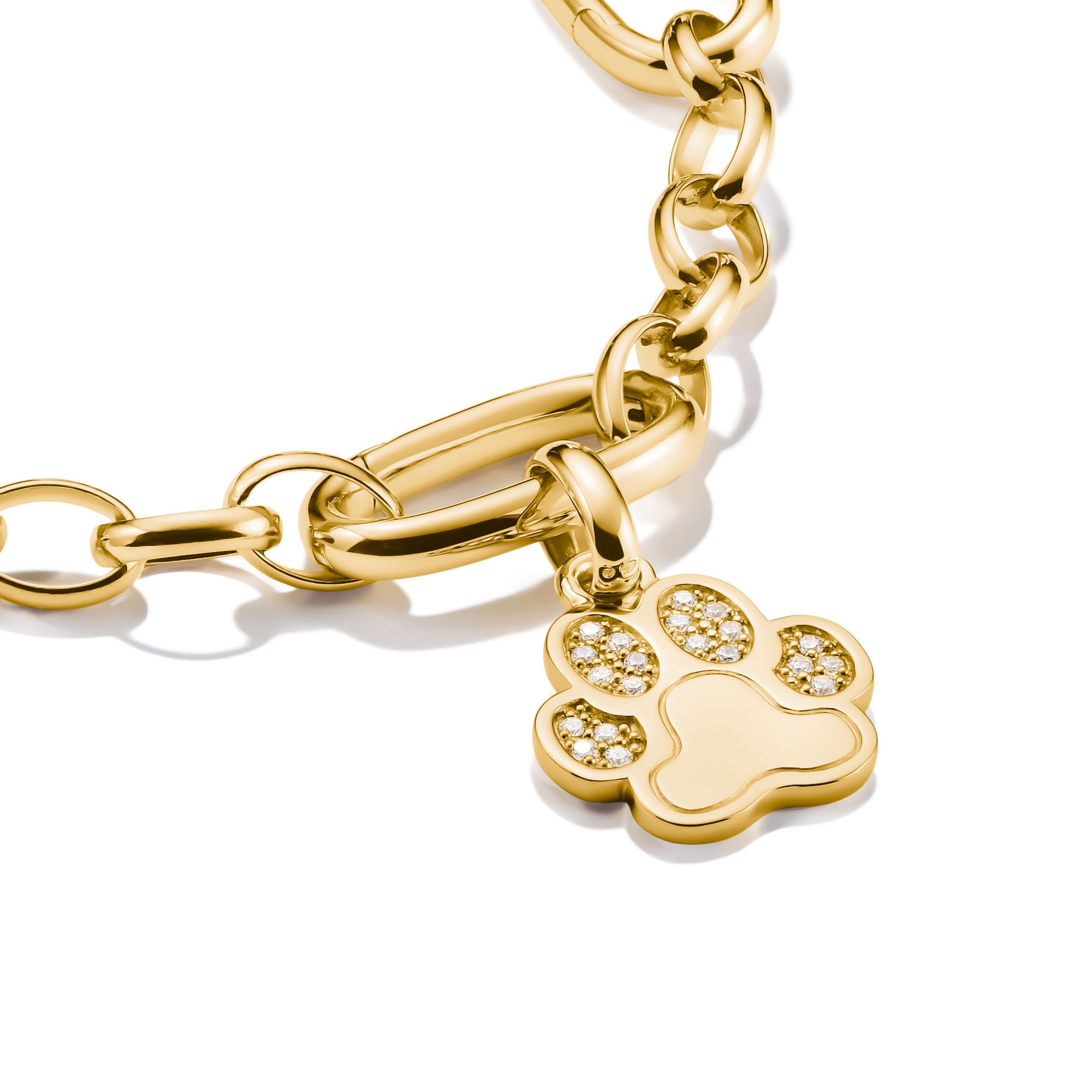 THOMAS SABO Charm-Einhänger »Charm Pfoten-Design - Connect« mit Zirkonia (synth.)