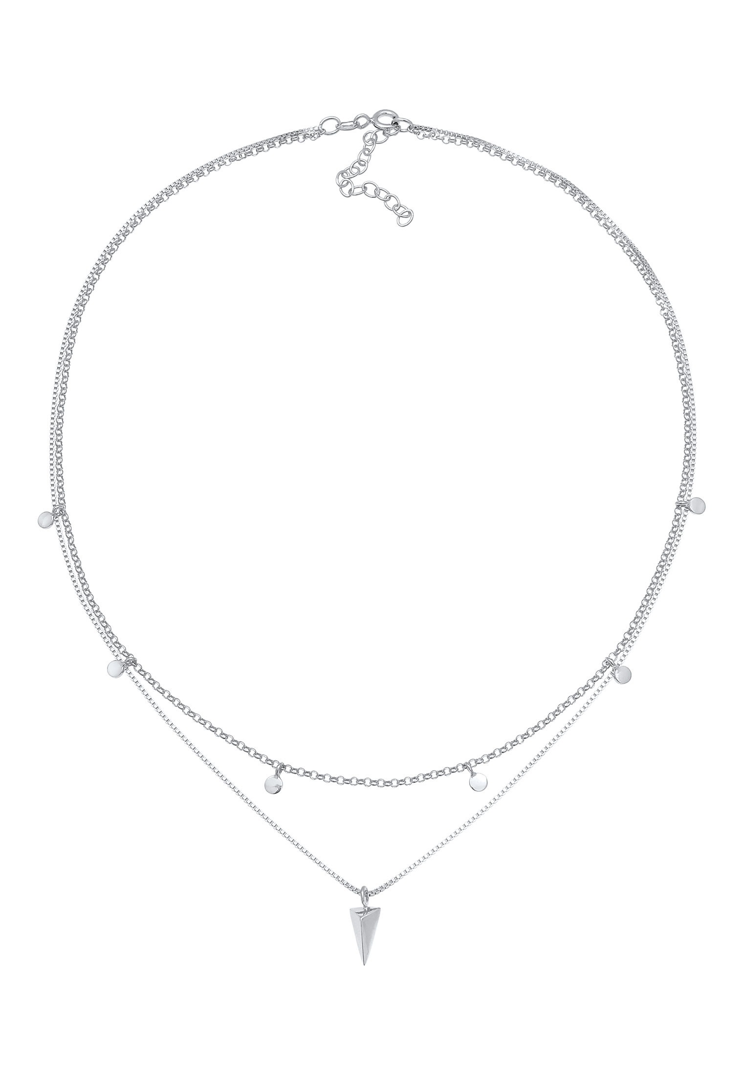 Elli Choker »Halskette Choker Layer Disc Rund Dreieck Design 925 Silber«