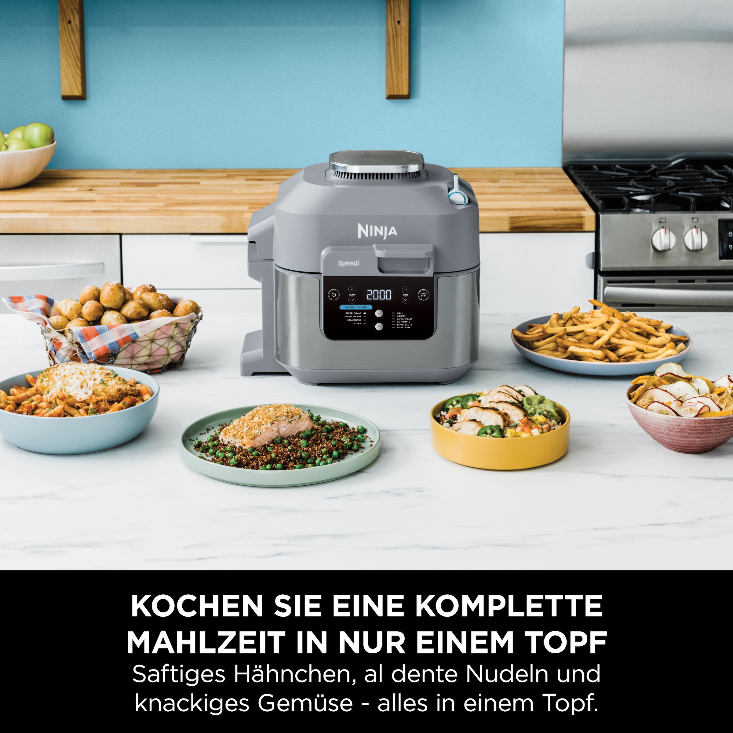 NINJA Heißluftfritteuse »Speedi Rapid Cooking System ON400EU 10-in-1«, 1760 W, Air Fry, Grill, Backofen, Multikocher