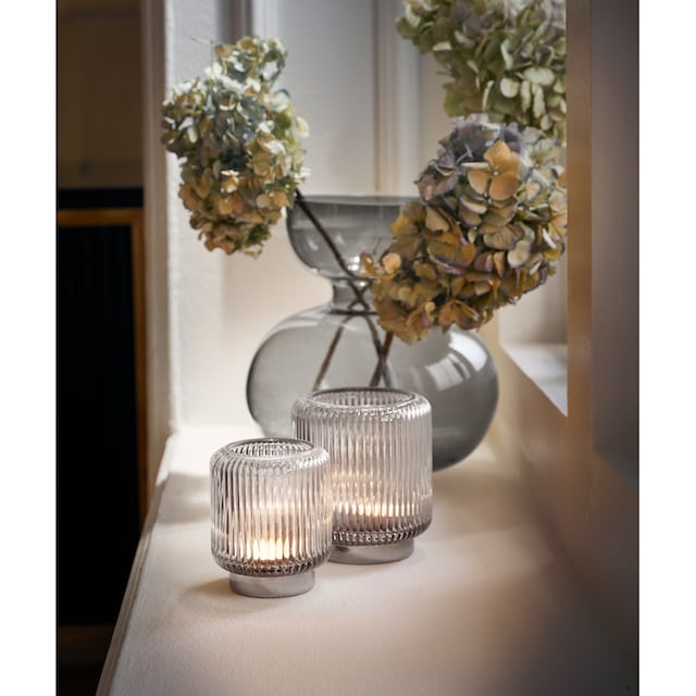 Guido Maria Kretschmer Home&Living Windlicht »Laurentina«, (Set, 2 St.), aus  Glas, mit Rillen kaufen im OTTO Online Shop