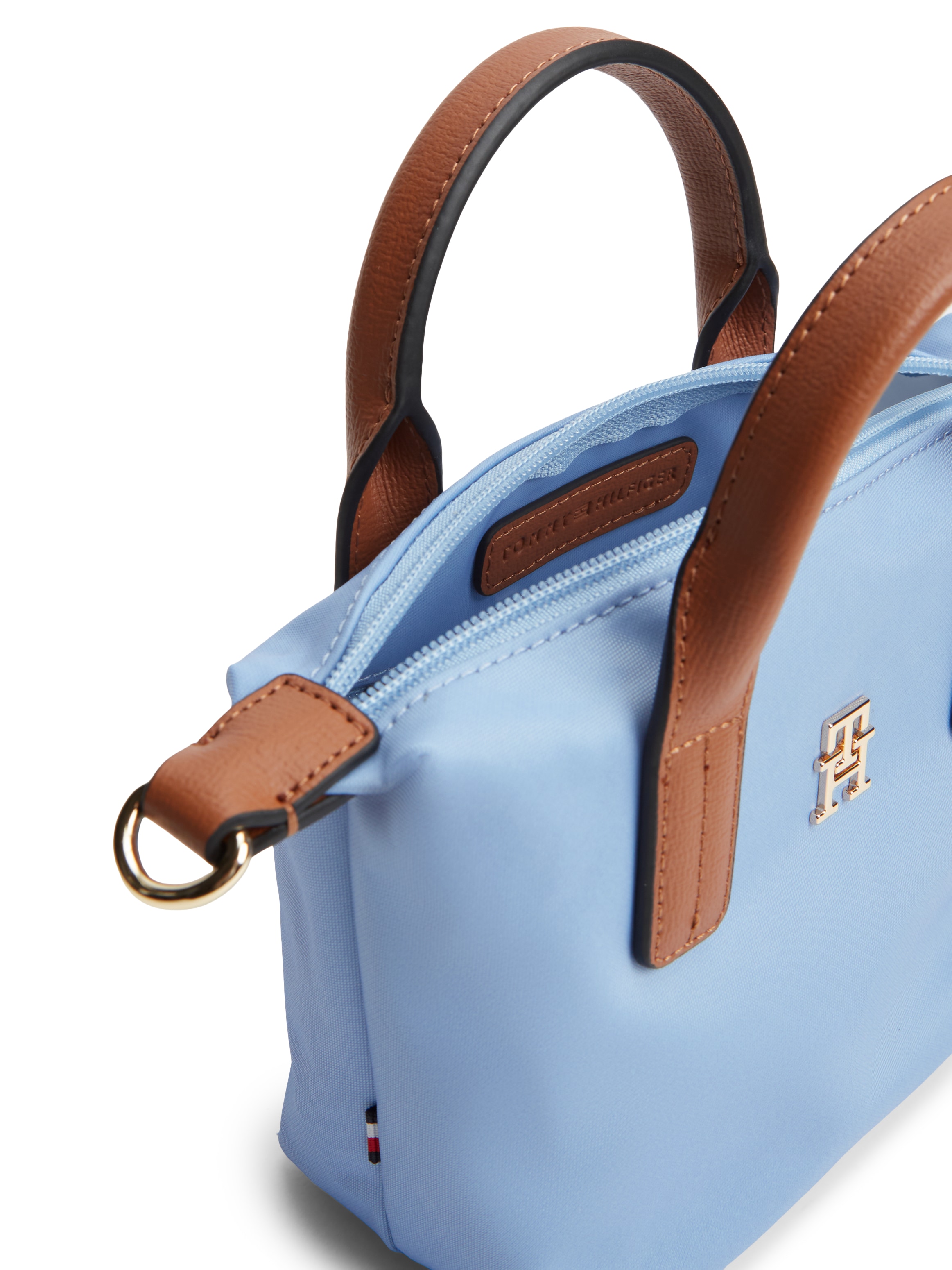 Tommy Hilfiger Tragetasche »POPETTE MICRO TOTE« Damen Schultertasche, Handtasche mit kontrastfarbigen Tragegriffen