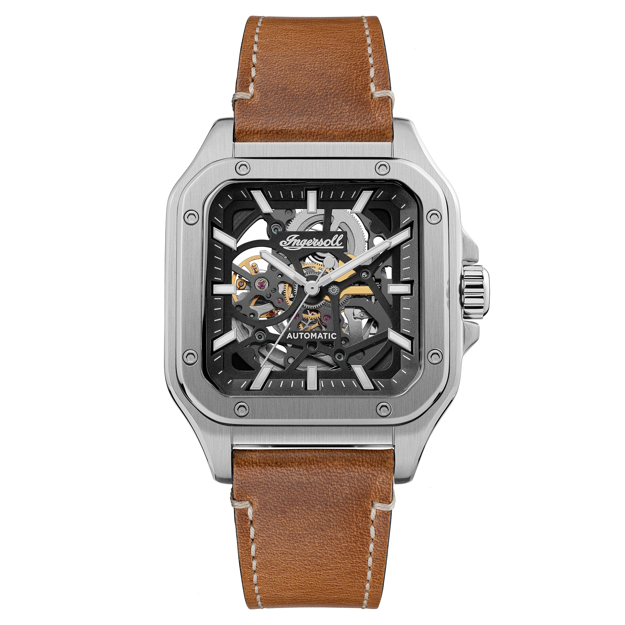Ingersoll Automatikuhr »The Ollie« Armbanduhr, Herrenuhr, Mechanische Uhr, Lederarmband, analog