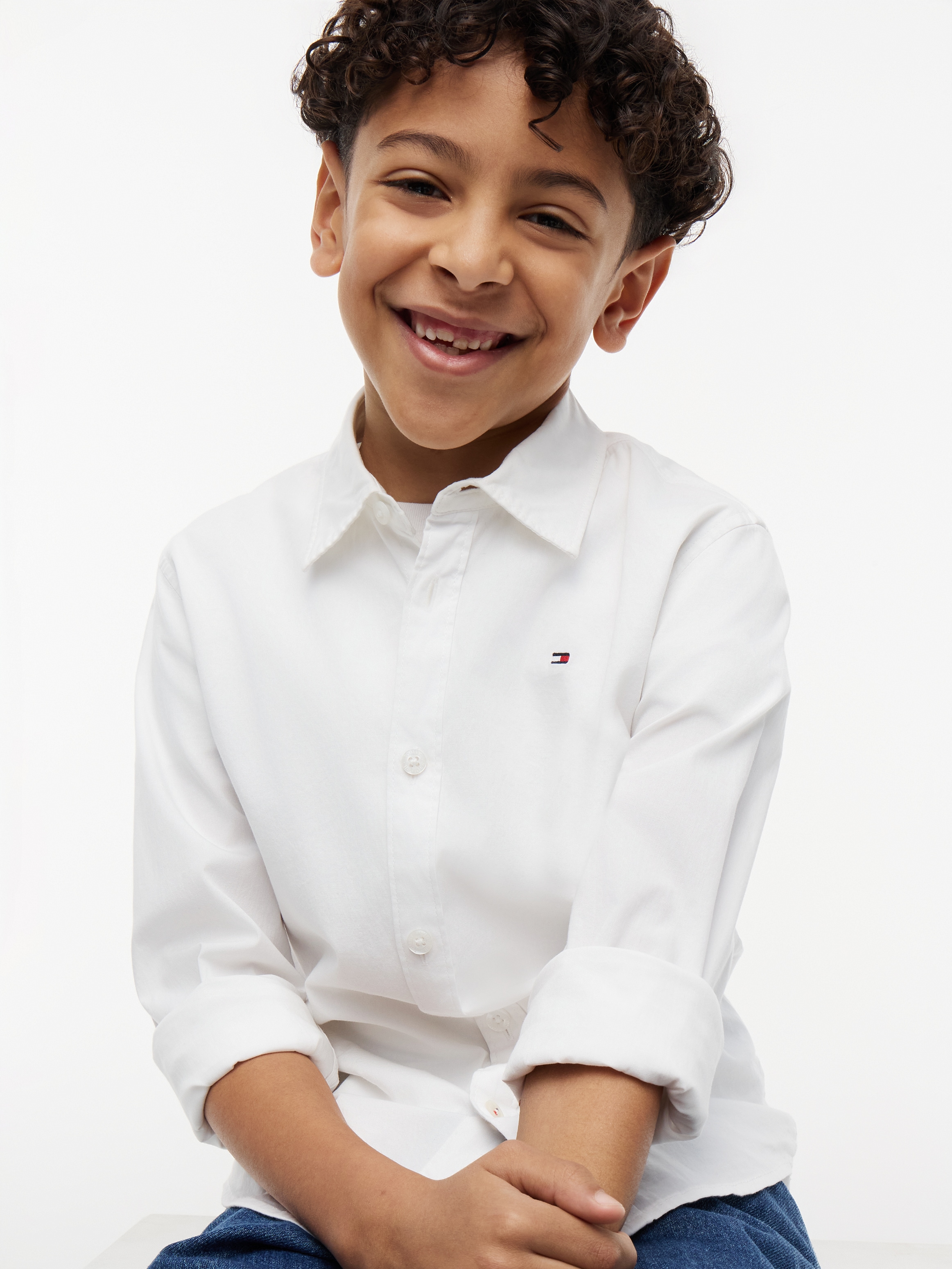 Tommy Hilfiger Langarmhemd »SOLID STRETCH POPLIN SHIRT L/S« für Jungen