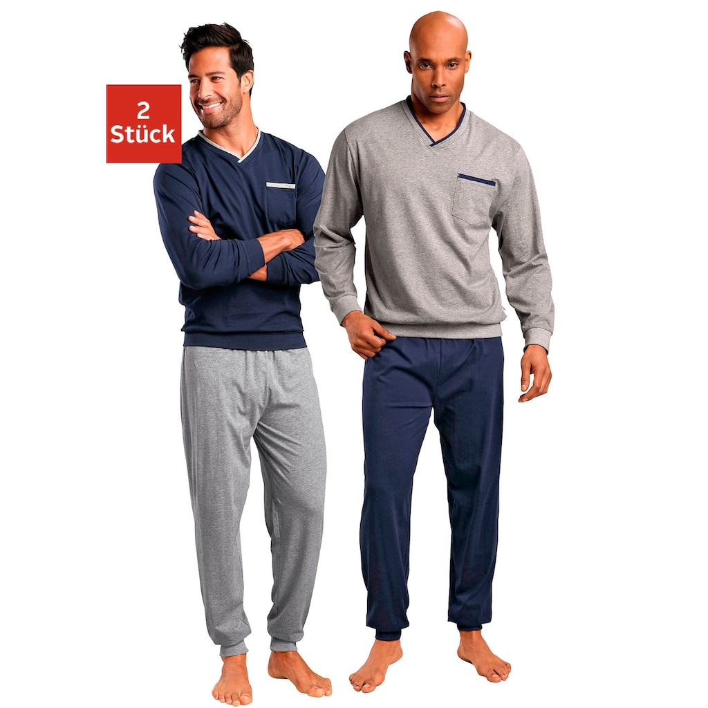 le jogger® Pyjama, (Packung, 4 tlg., 2 Stück)