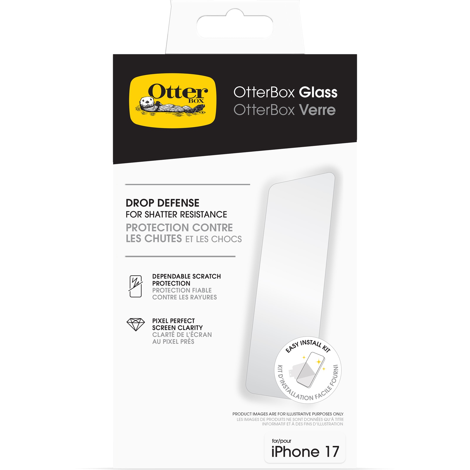Otterbox Displayschutzglas »Glass Screen Protector« für Apple iPhone 17 Displayschutzfolie, Schutzfolie, Bildschirmschutz, kratz- & stoßfest