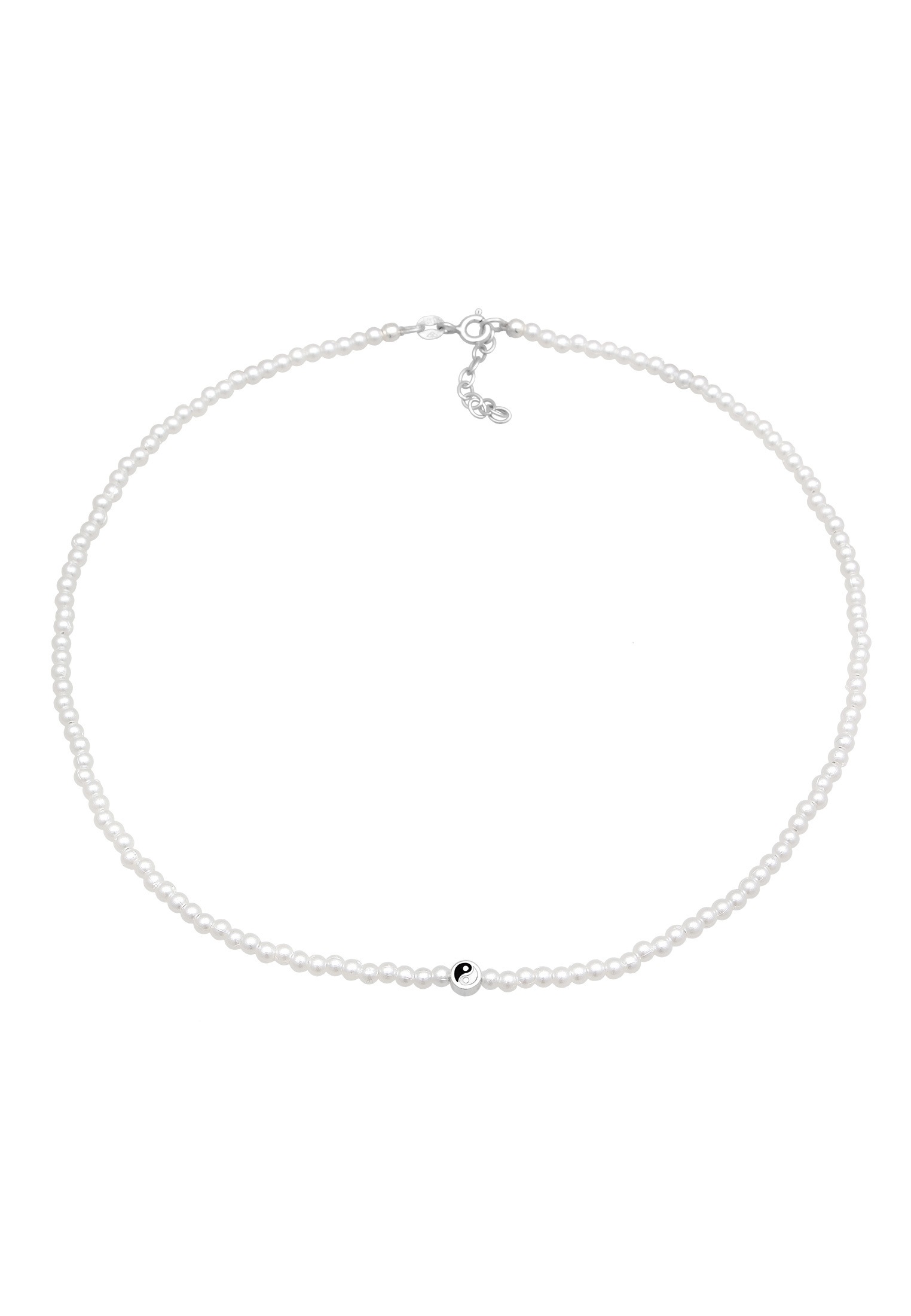 Elli Choker »Halskette Choker Yin Yang Glasperlen 925 Sterling Silber«