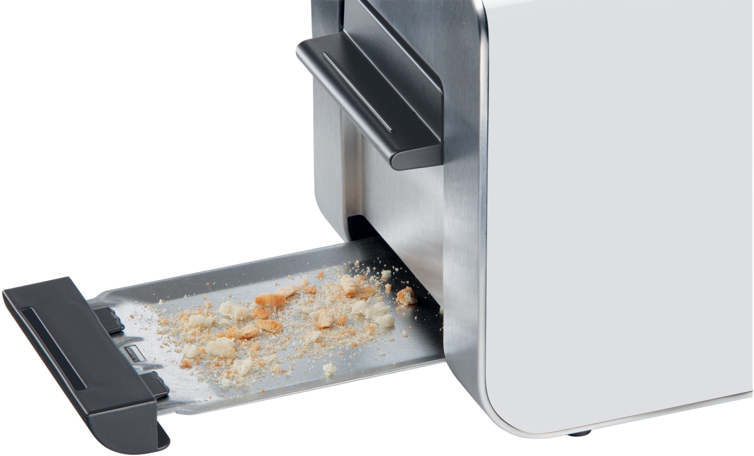 BOSCH Toaster »Styline TAT8611N, integrierter Brötchenaufsatz, Liftfunktion,«, 860 W, Auftaufunktion, Abschaltautomatik, Brotzentrierung, Edelstahl/weiß
