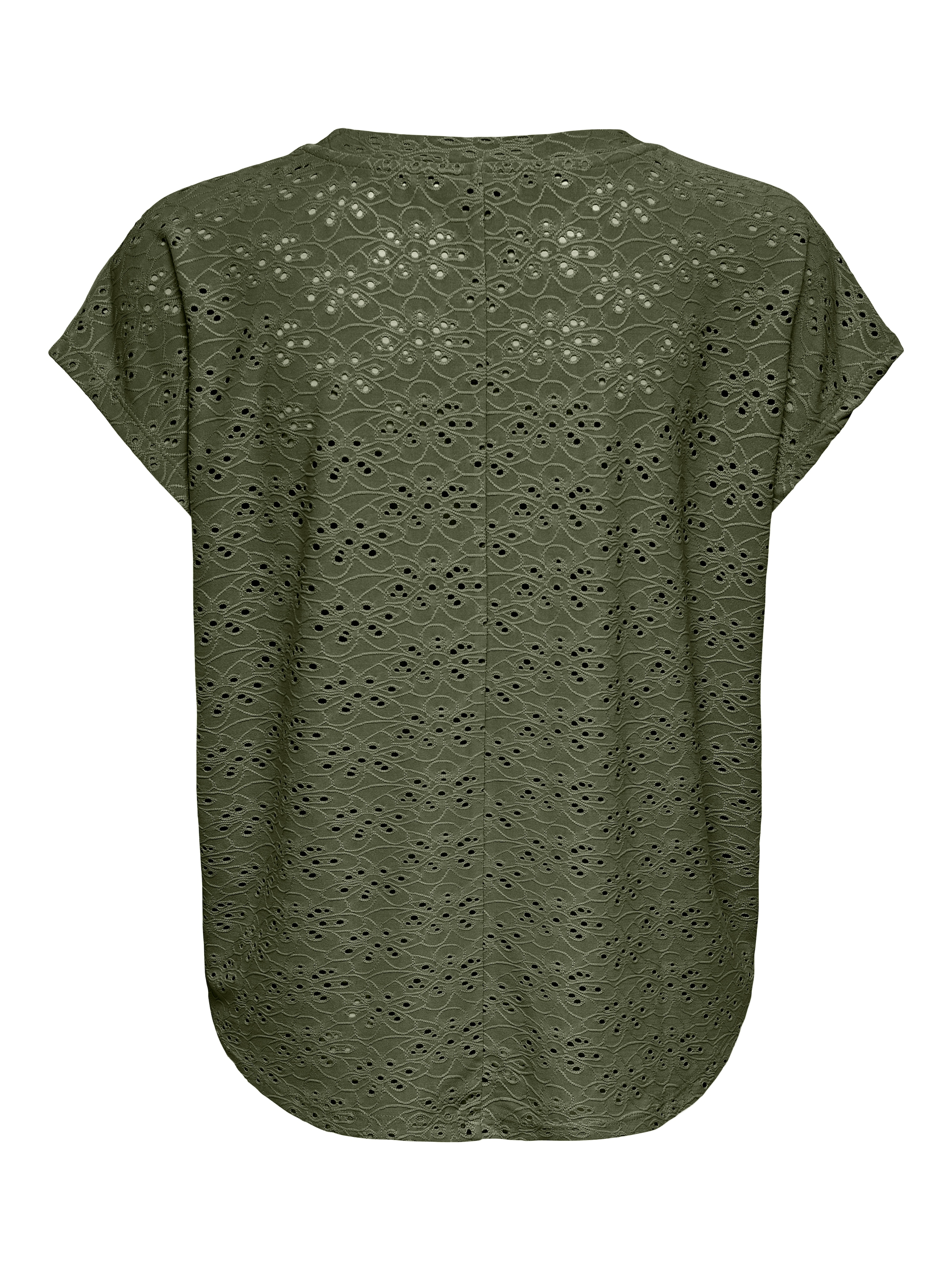 ONLY Kurzarmshirt »ONLSMILLA LIFE S/S TOP JRS NOOS« regular fit, modisch, Single Jersey, Materialmix, Rundhals