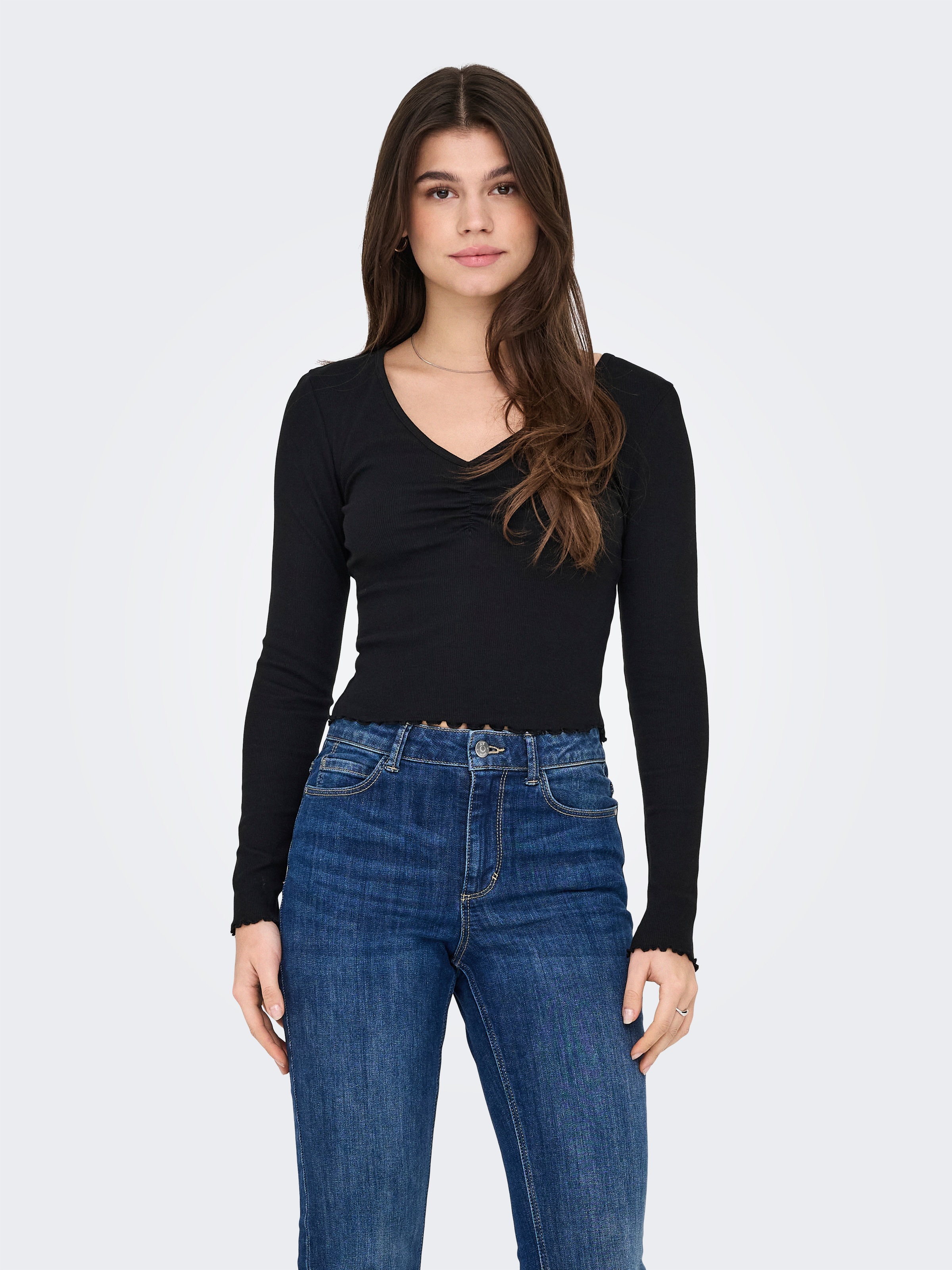 ONLY Langarmshirt »ONLBETTY L/S V-NECK TOP CC JRS«