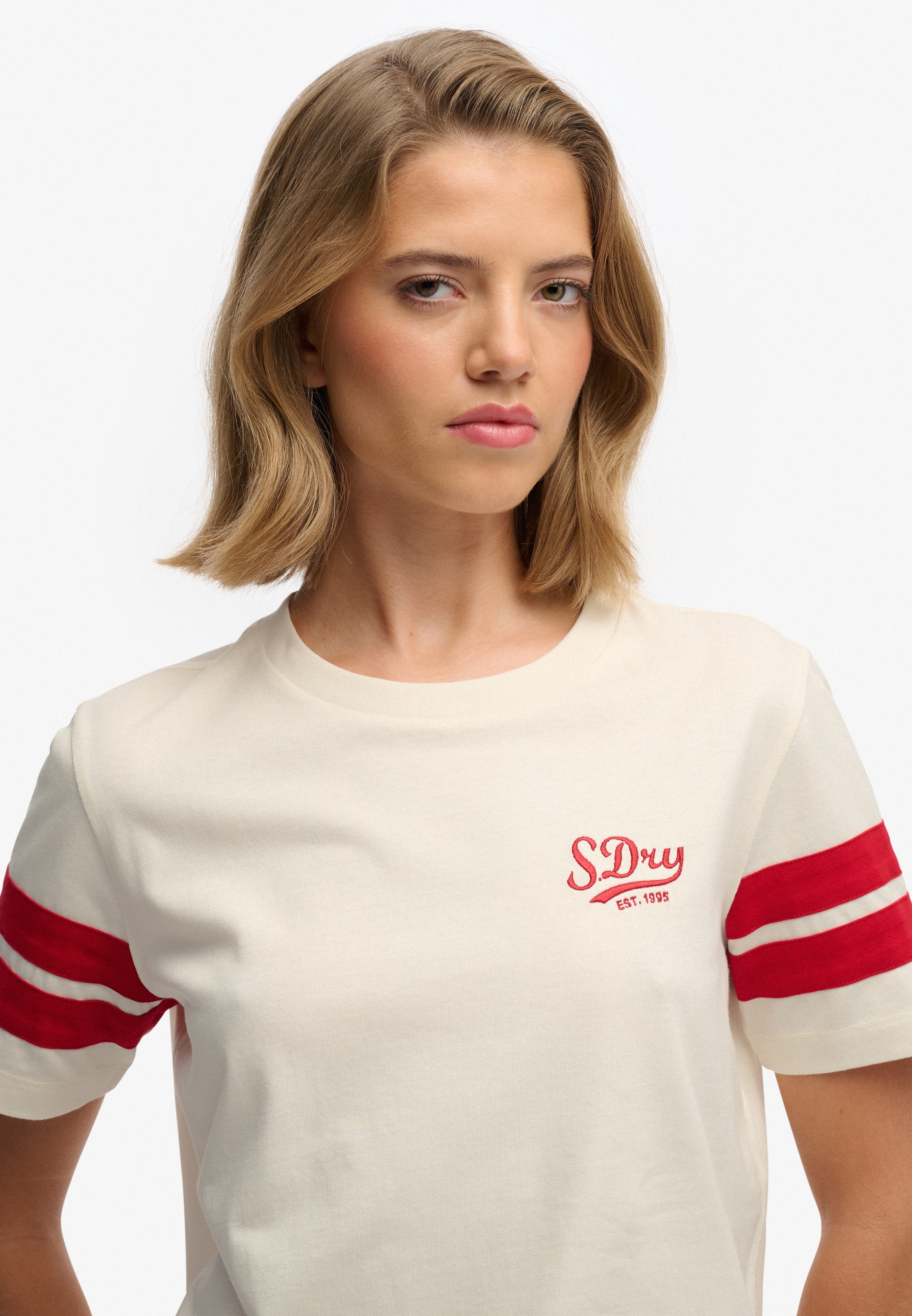 Superdry Print-Shirt »VARSITY STRIPE SCRIPT TEE«