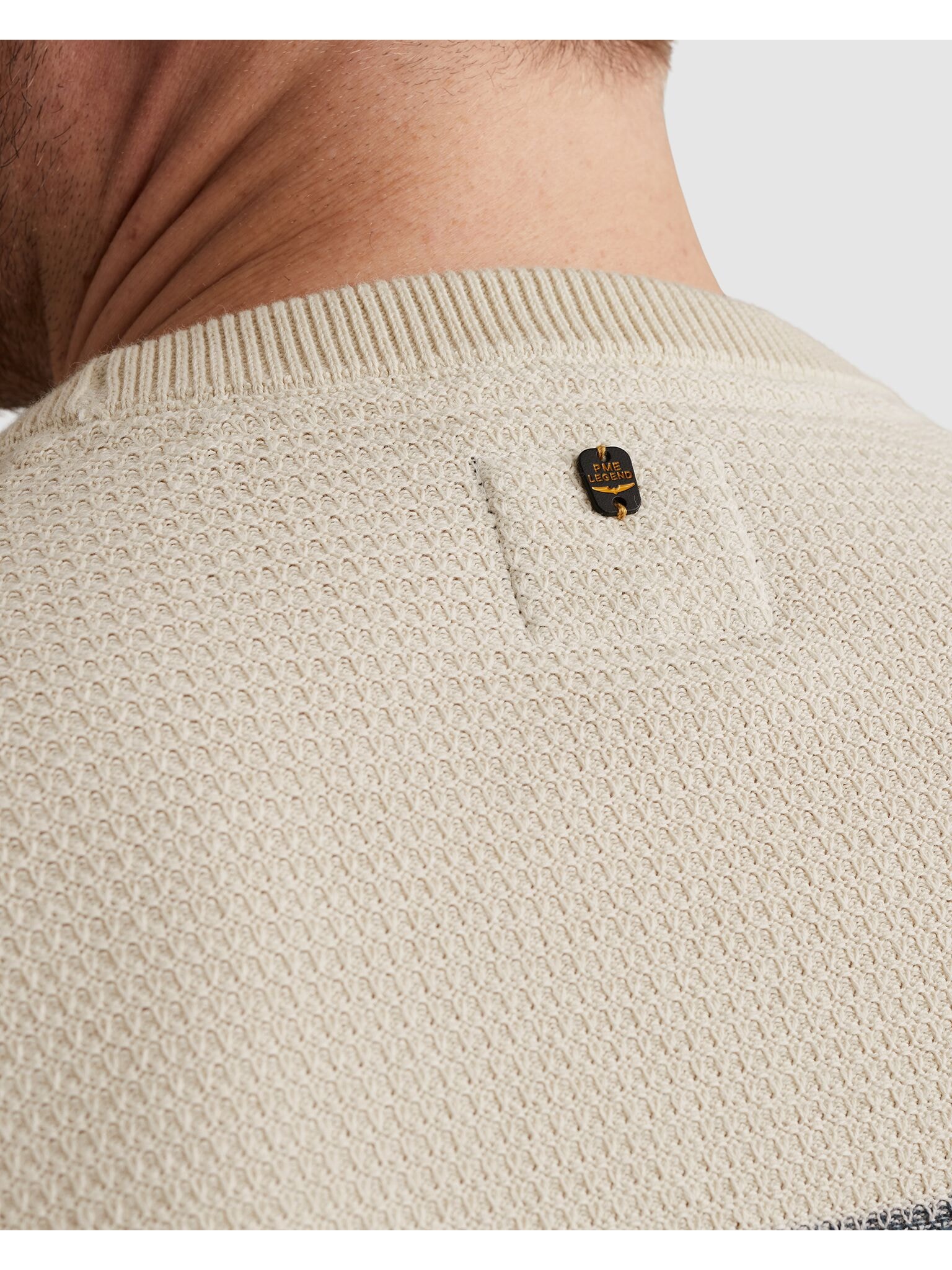 PME LEGEND Strickpullover »RH Pullover structured stripe« mit Logo Stickerei
