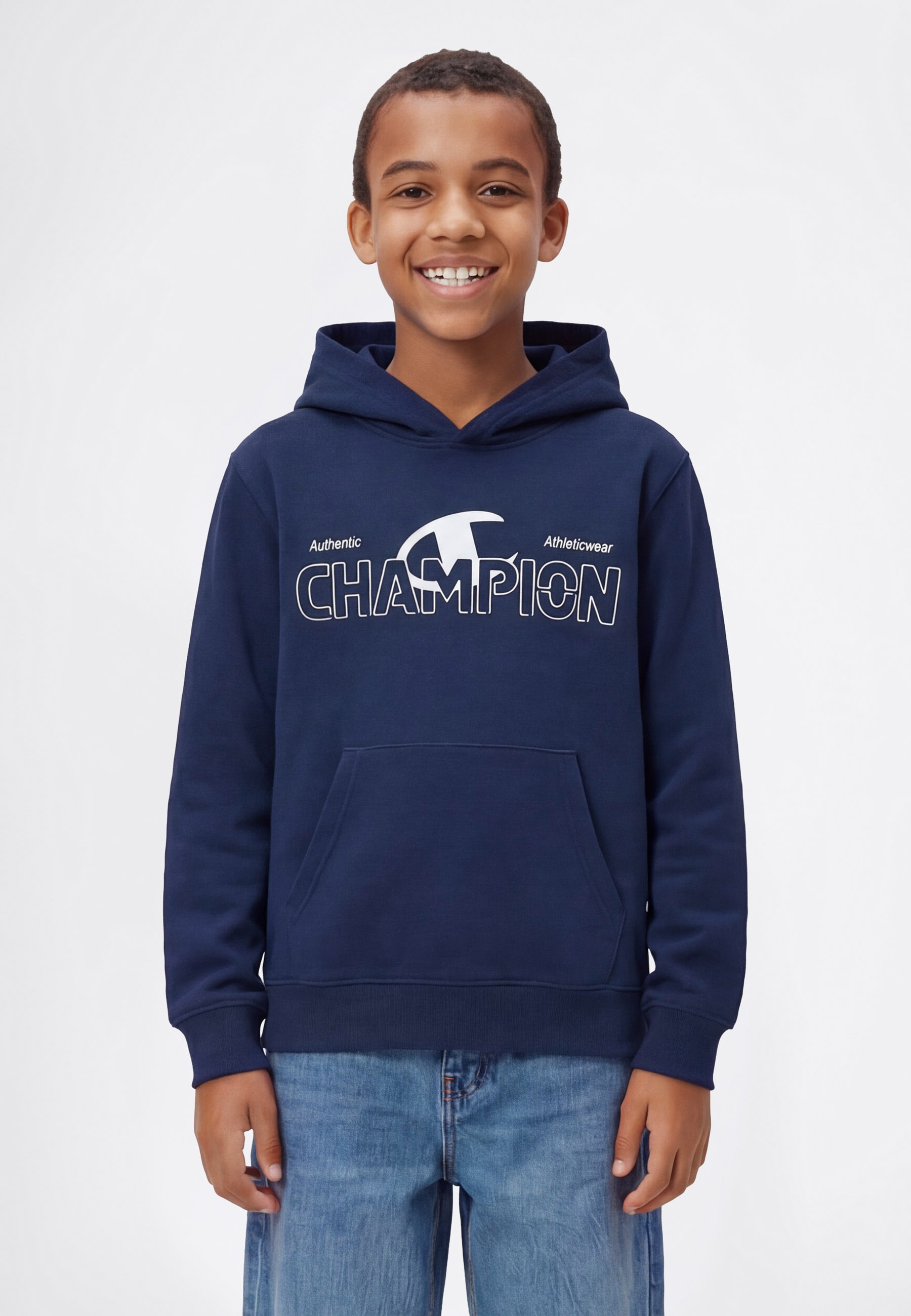 Champion Kapuzensweatshirt »Graphic Terry Hoodie«, mit Kapuze, für Kinder, bequeme Passform
